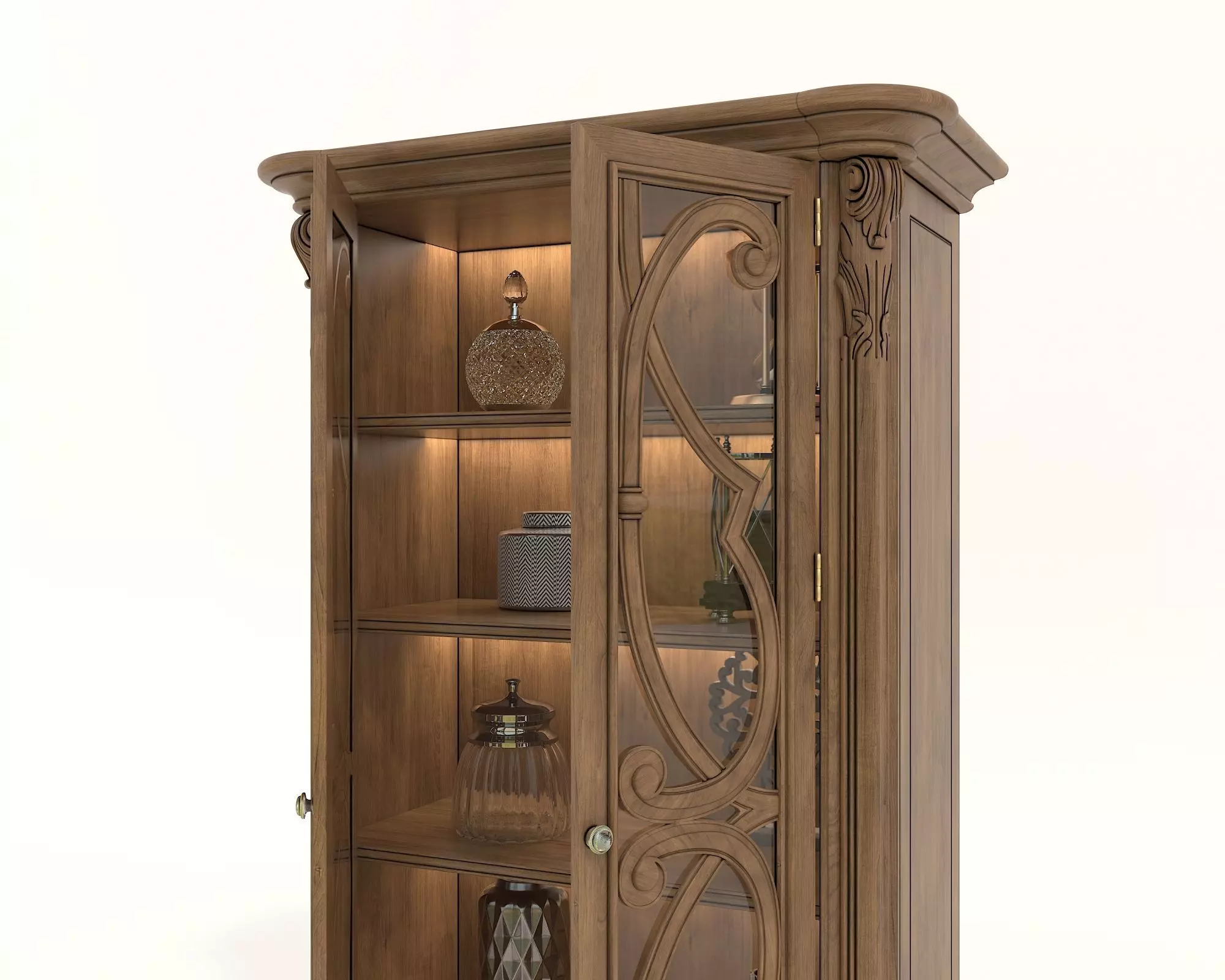 Classic Display Cabinet and Decoration 8 3D model_5