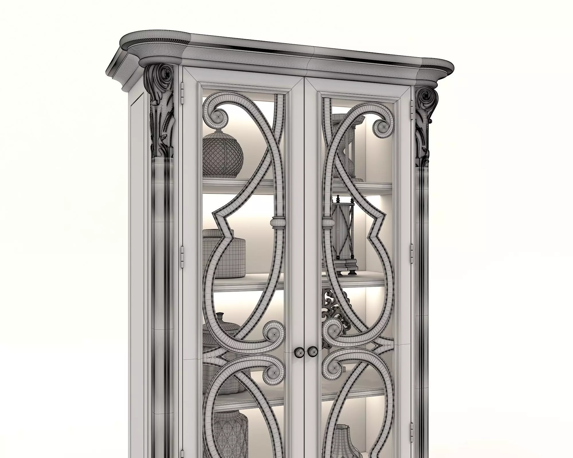 Classic Display Cabinet and Decoration 8 3D model_11