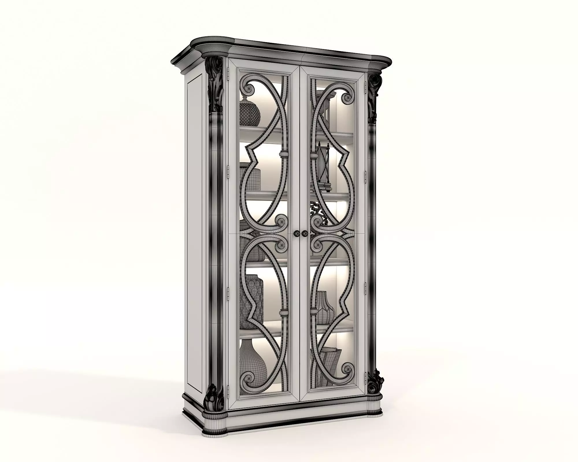 Classic Display Cabinet and Decoration 8 3D model_9