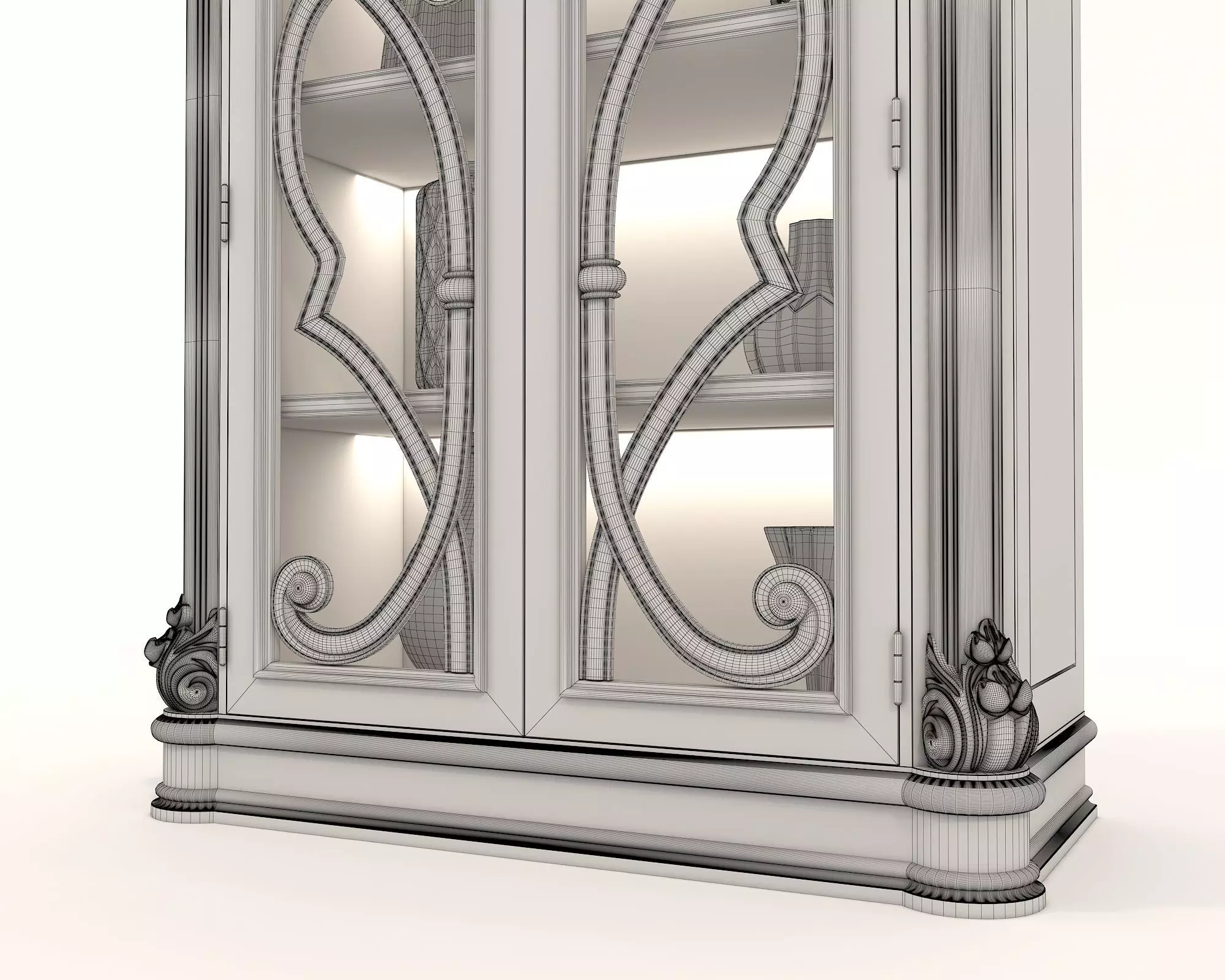 Classic Display Cabinet and Decoration 8 3D model_10