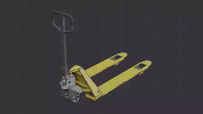 Pallet Truck Dirty Yellow Metal with Black Handle