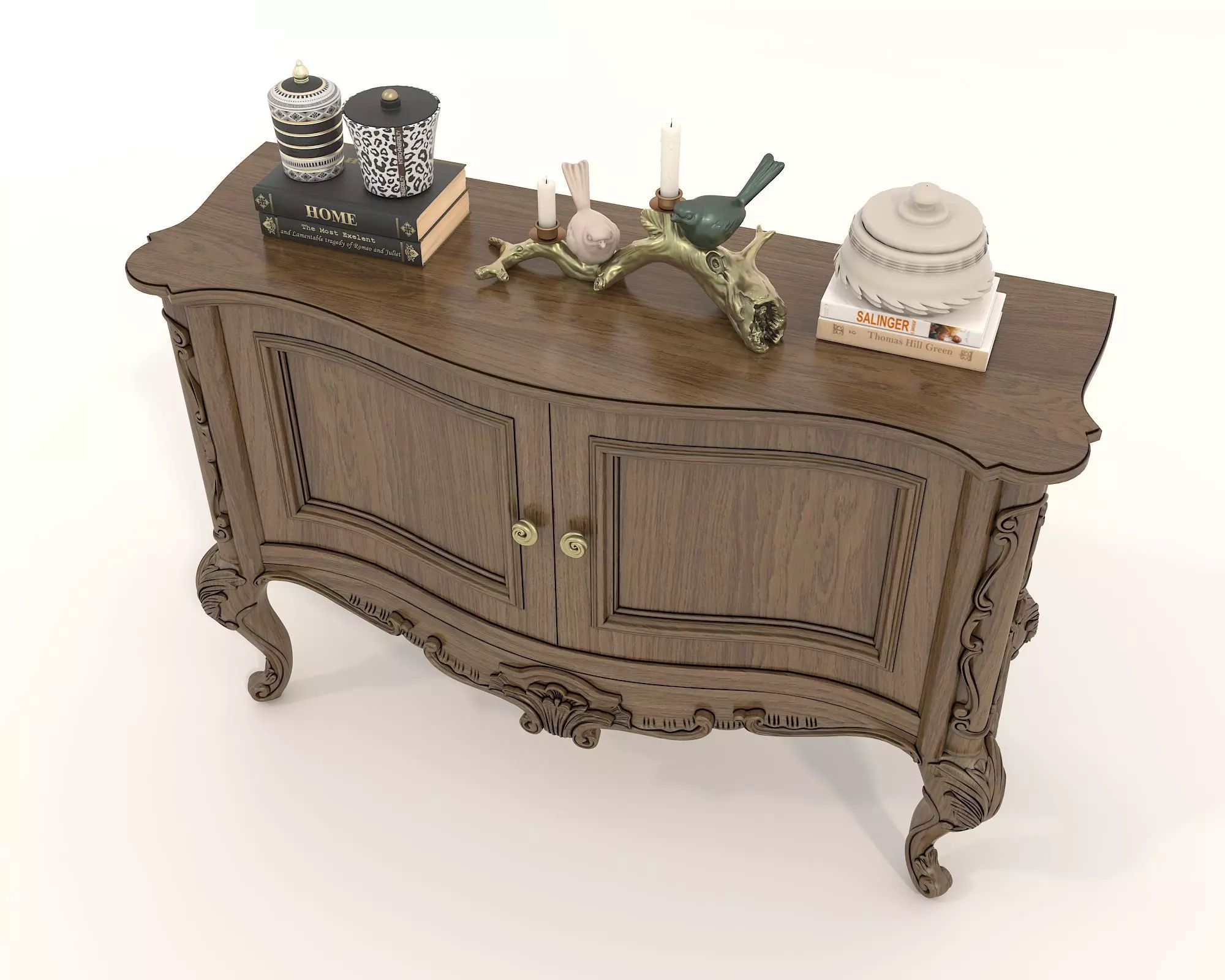 Classic European style Sideboard and Decoration 3 3D model_4