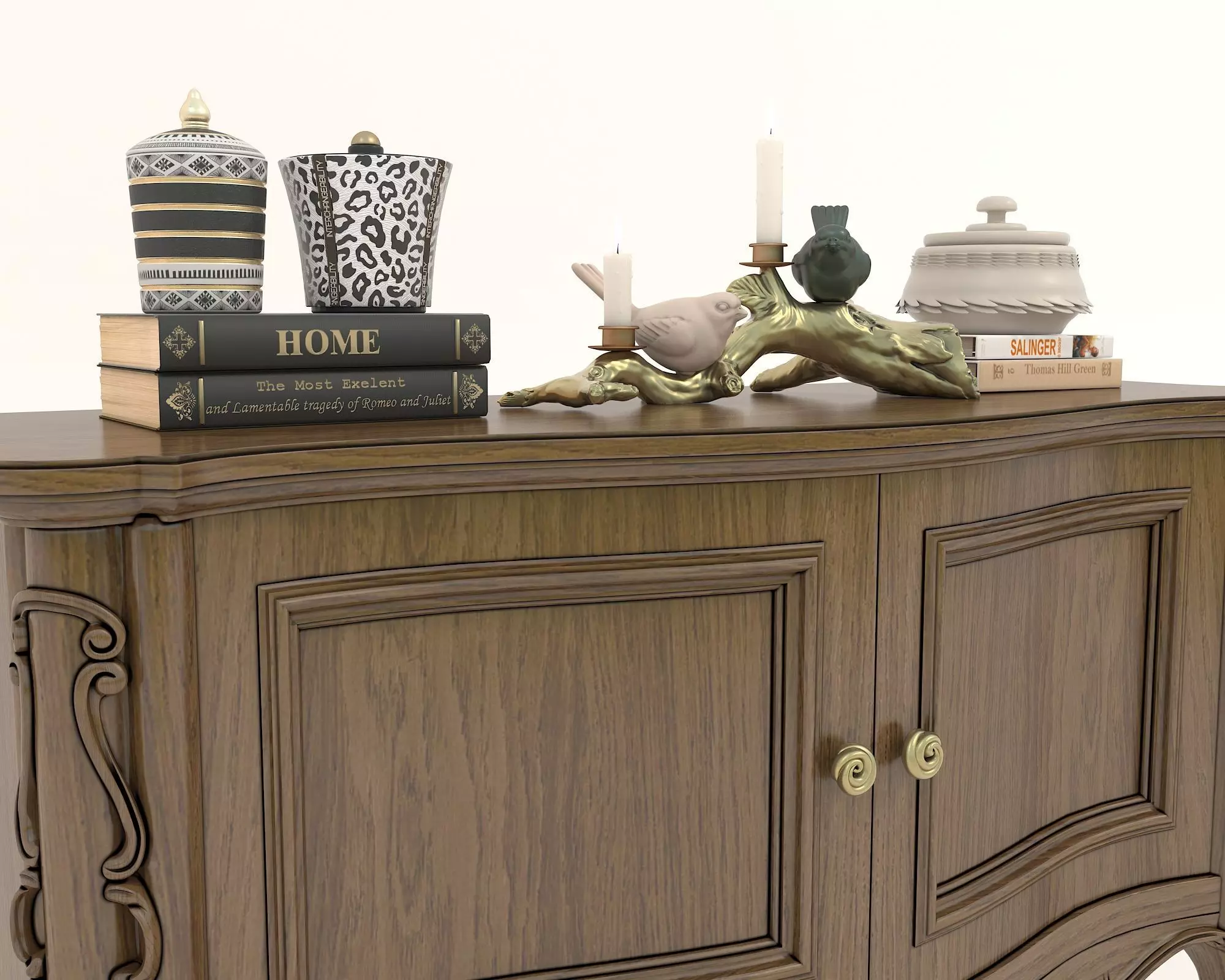 Classic European style Sideboard and Decoration 3 3D model_7