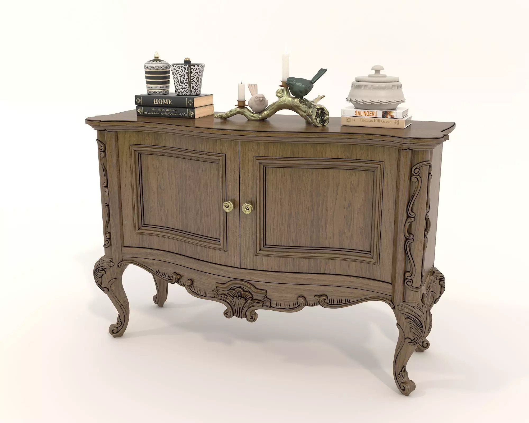 Classic European style Sideboard and Decoration 3 3D model_0