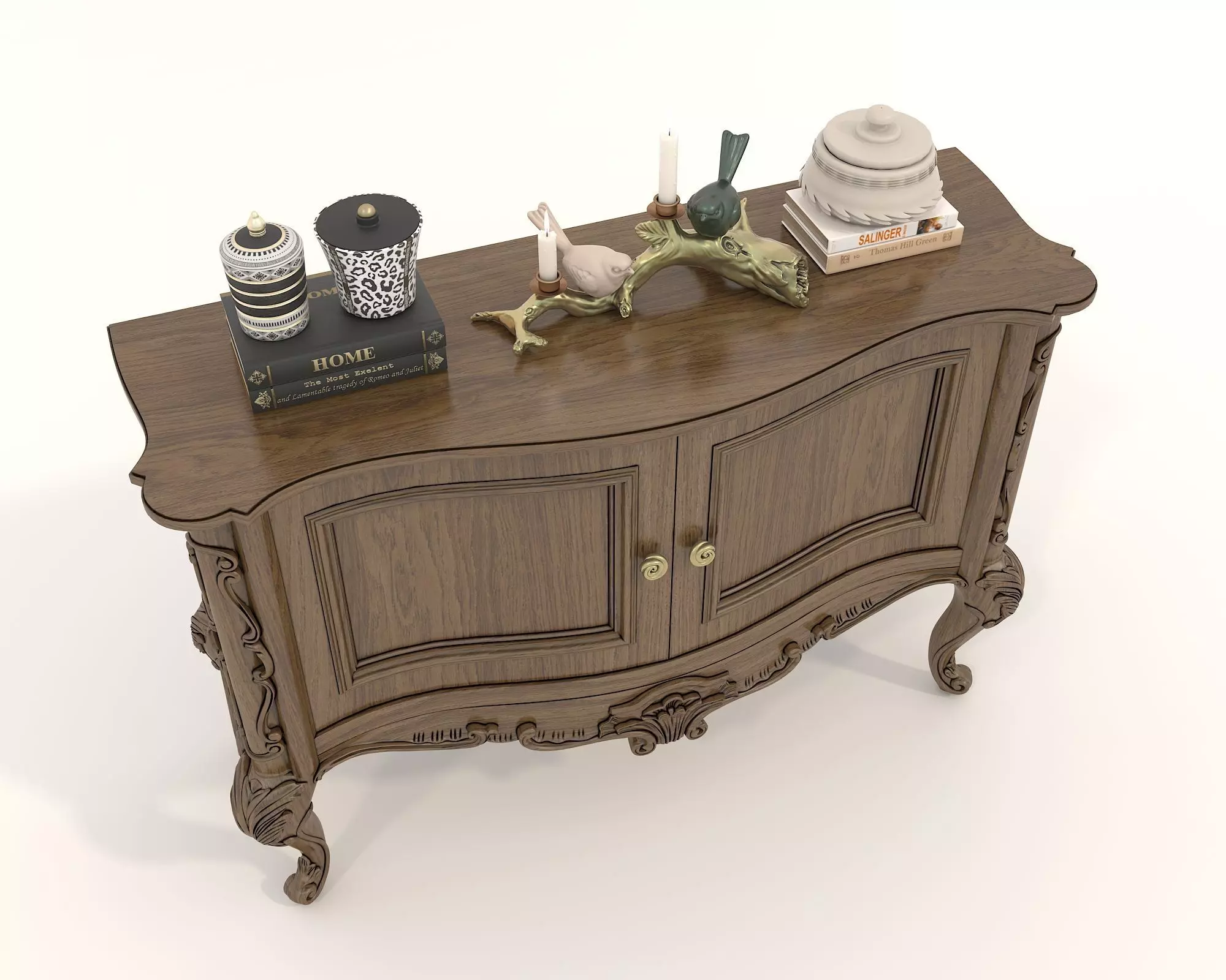 Classic European style Sideboard and Decoration 3 3D model_1