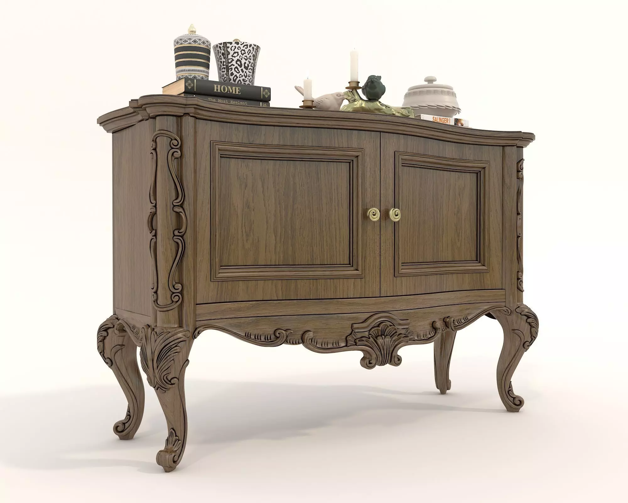 Classic European style Sideboard and Decoration 3 3D model_2