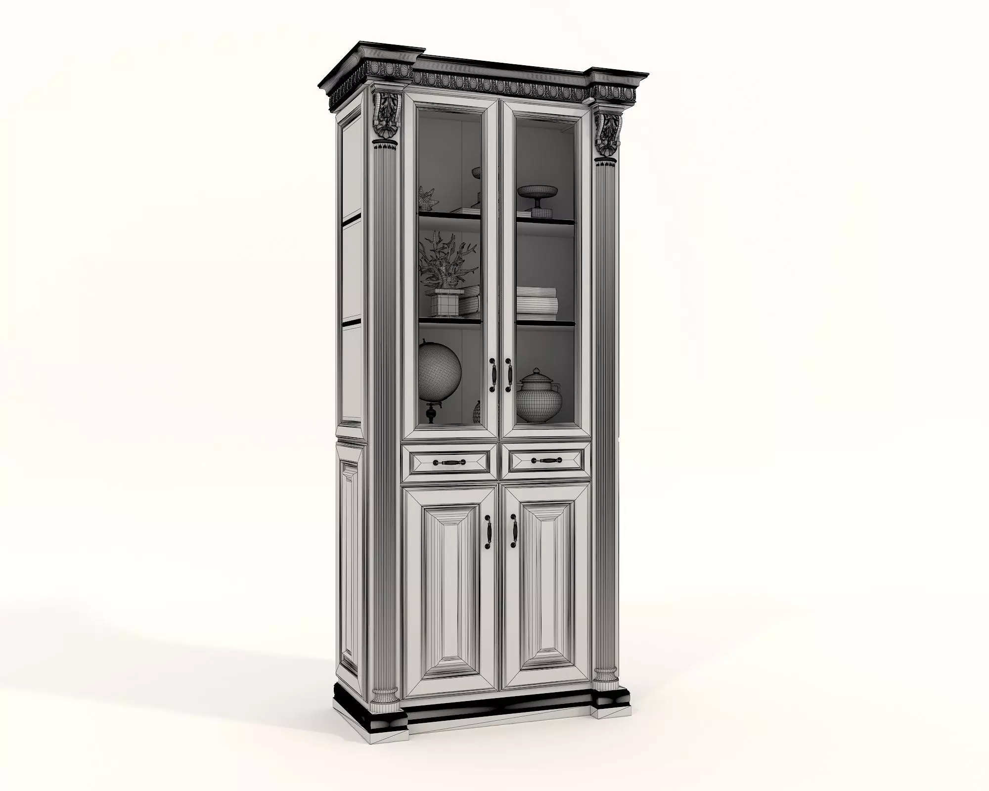 Classic European style Display Cabinet Collection 3D model_12