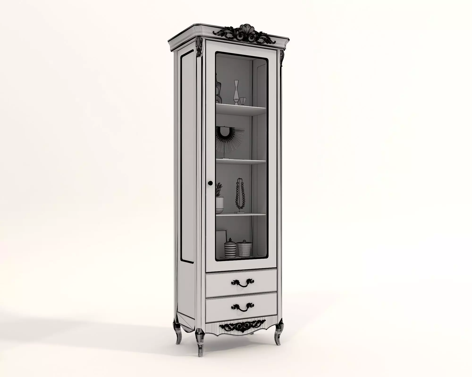 Classic European style Display Cabinet Collection 3D model_11