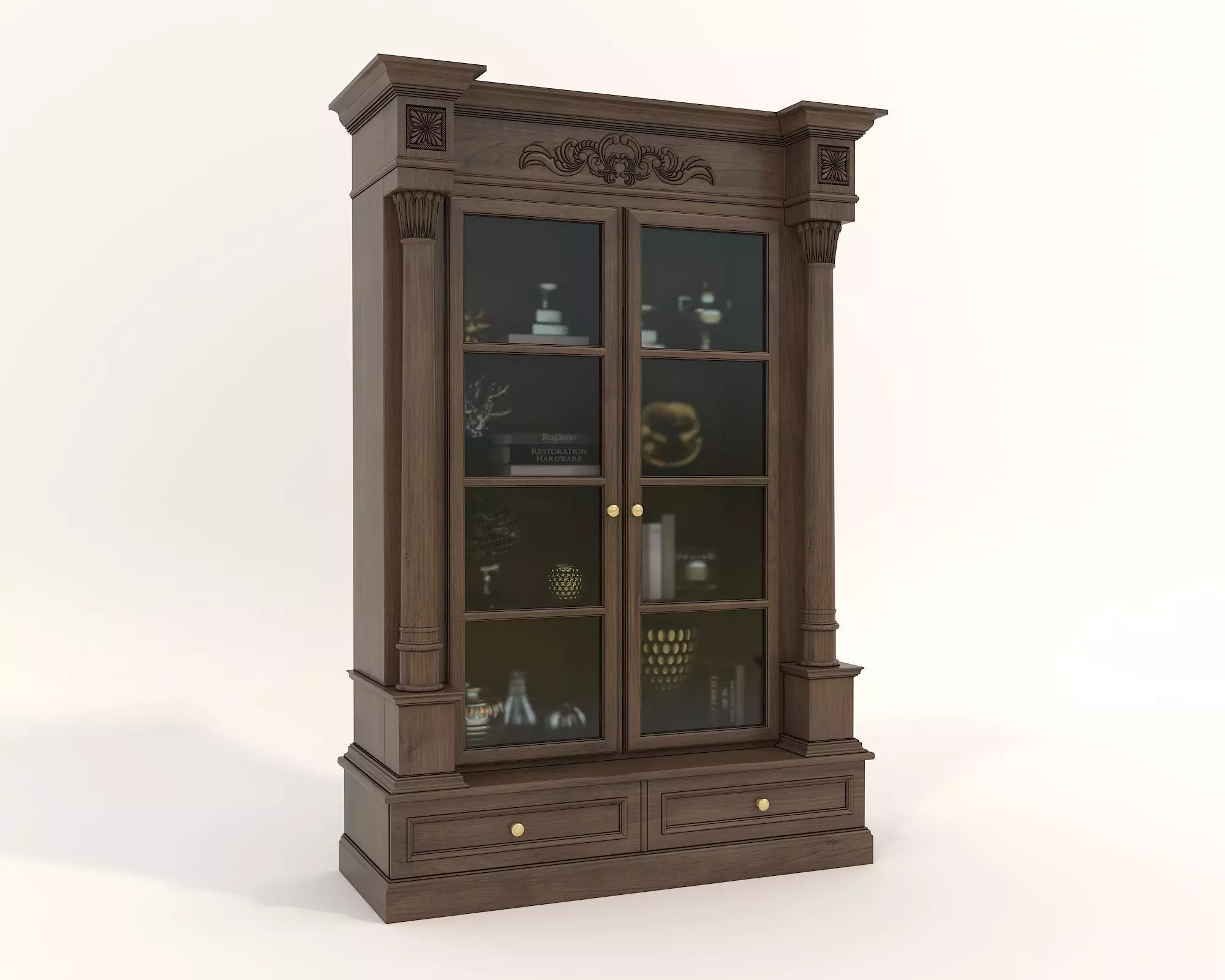 Classic European style Display Cabinet Collection 3D model_1