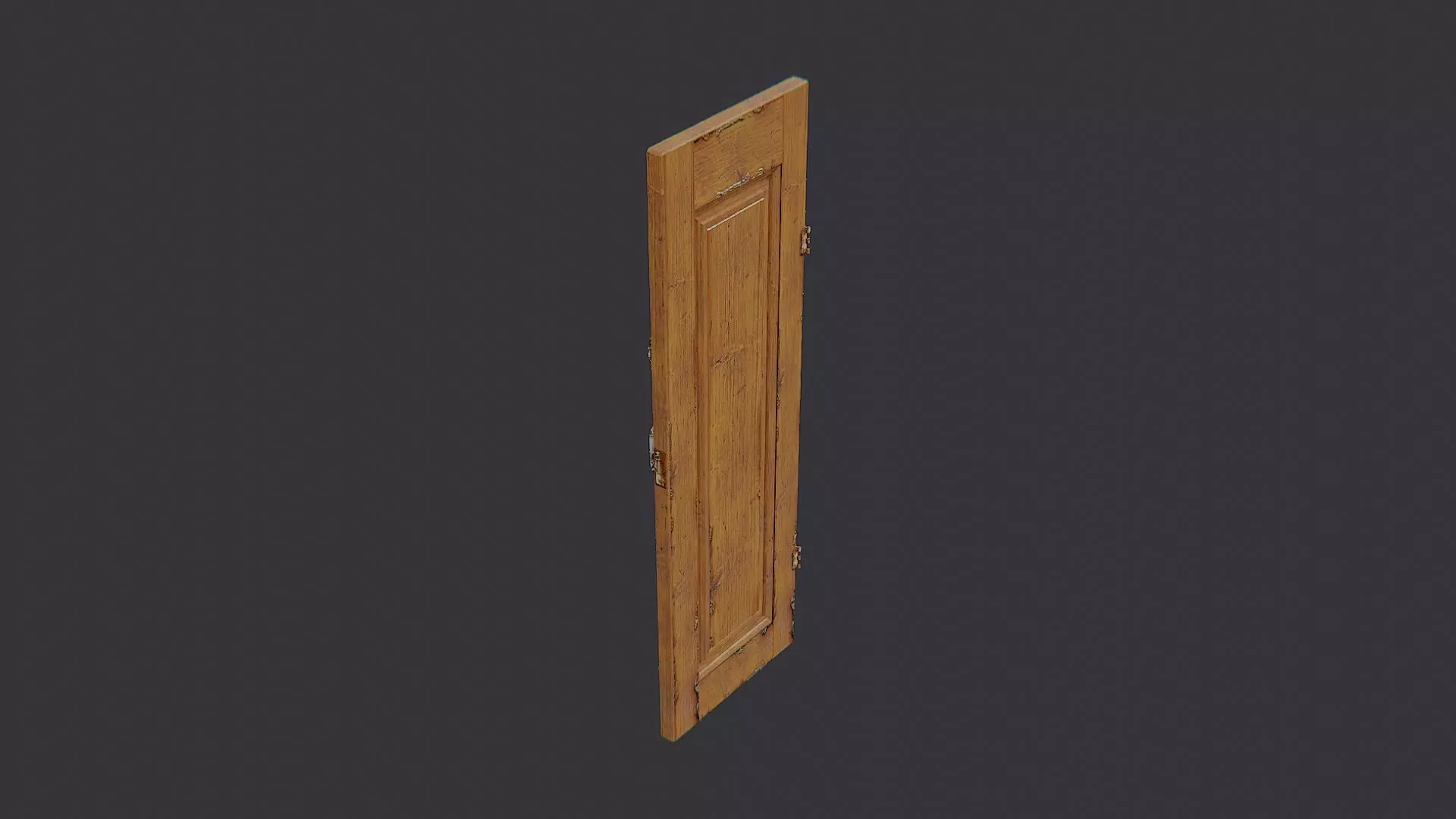 Wooden Ornate Panel Door Left Low-poly 3D model_0