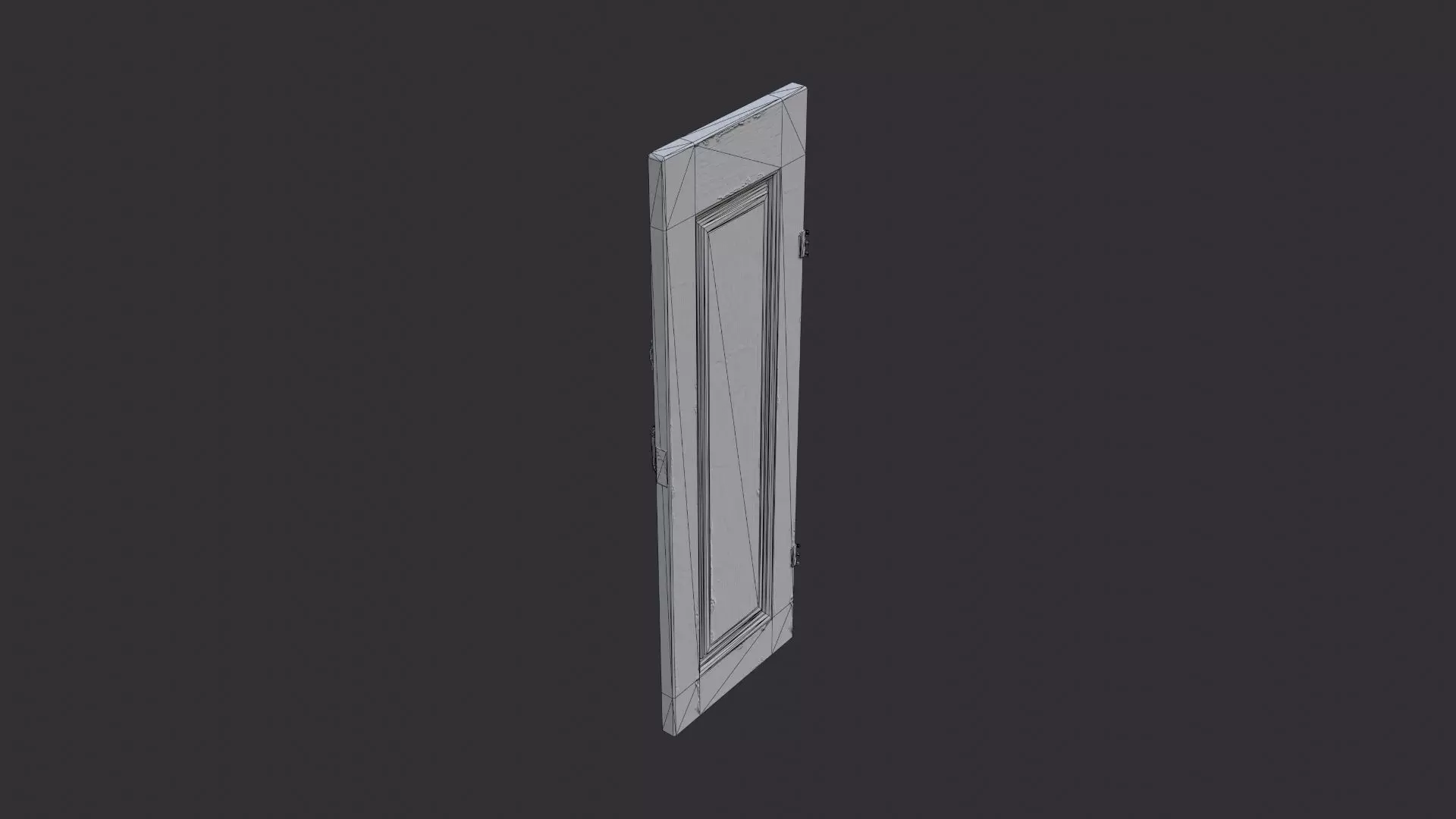 Wooden Ornate Panel Door Left Low-poly 3D model_7