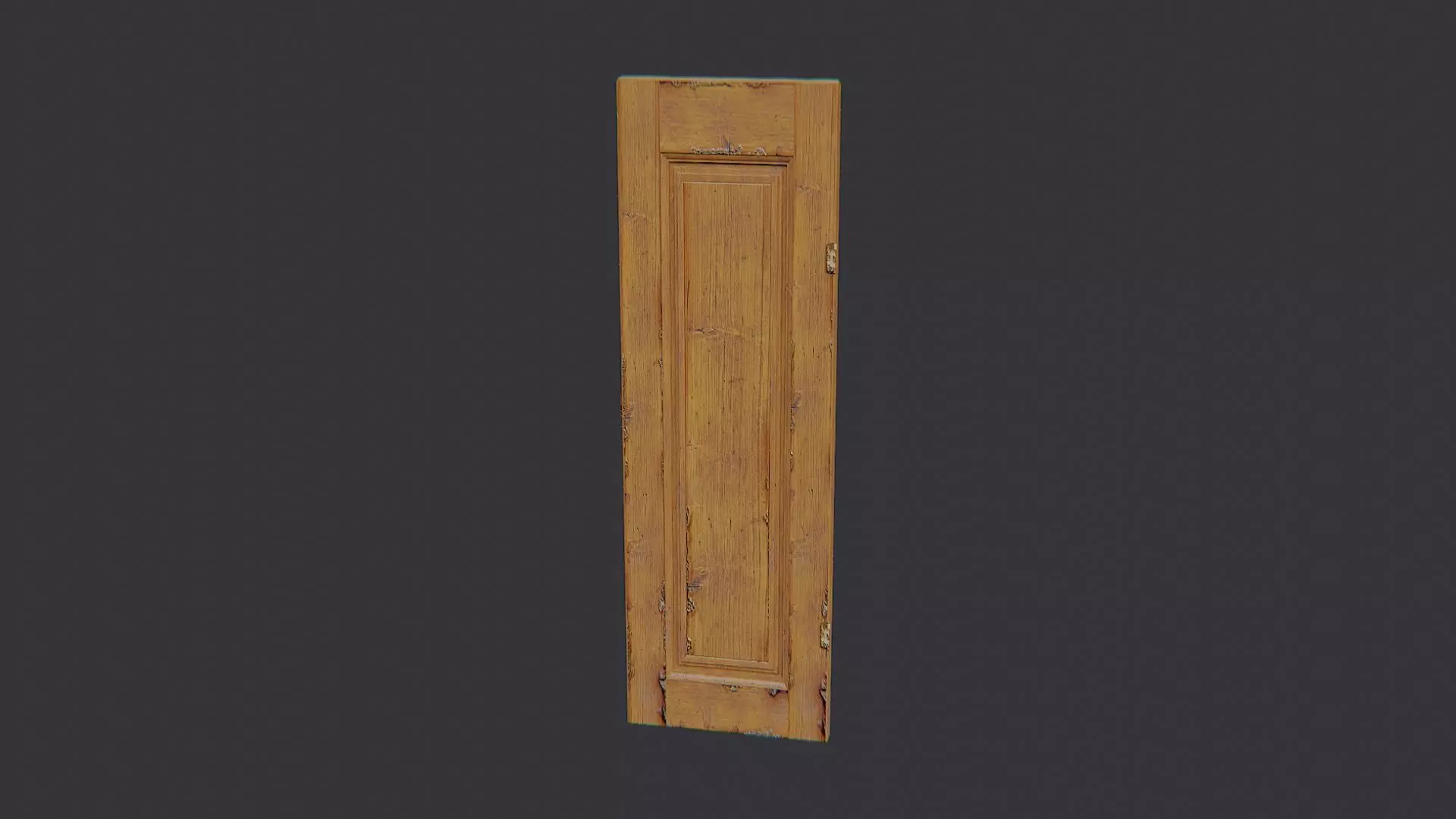 Wooden Ornate Panel Door Left Low-poly 3D model_2