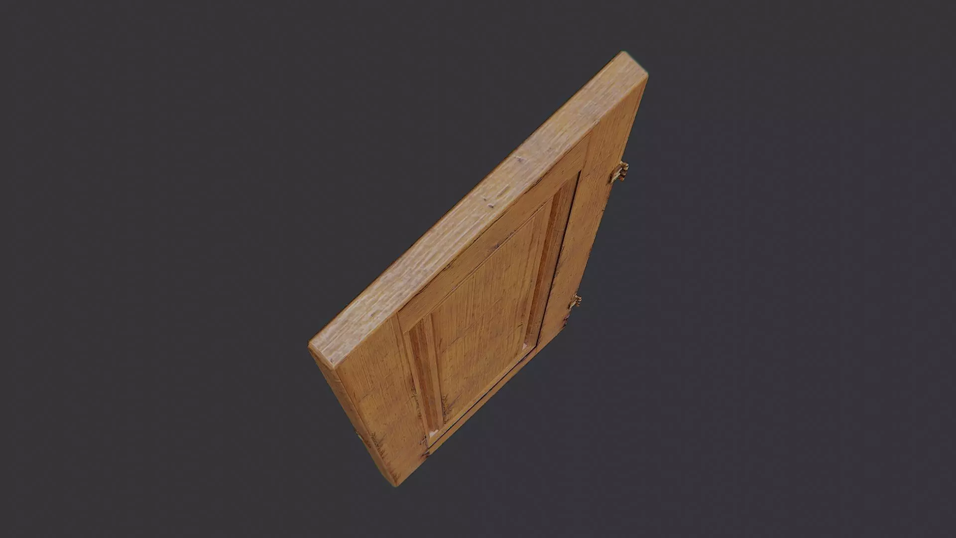 Wooden Ornate Panel Door Left Low-poly 3D model_4