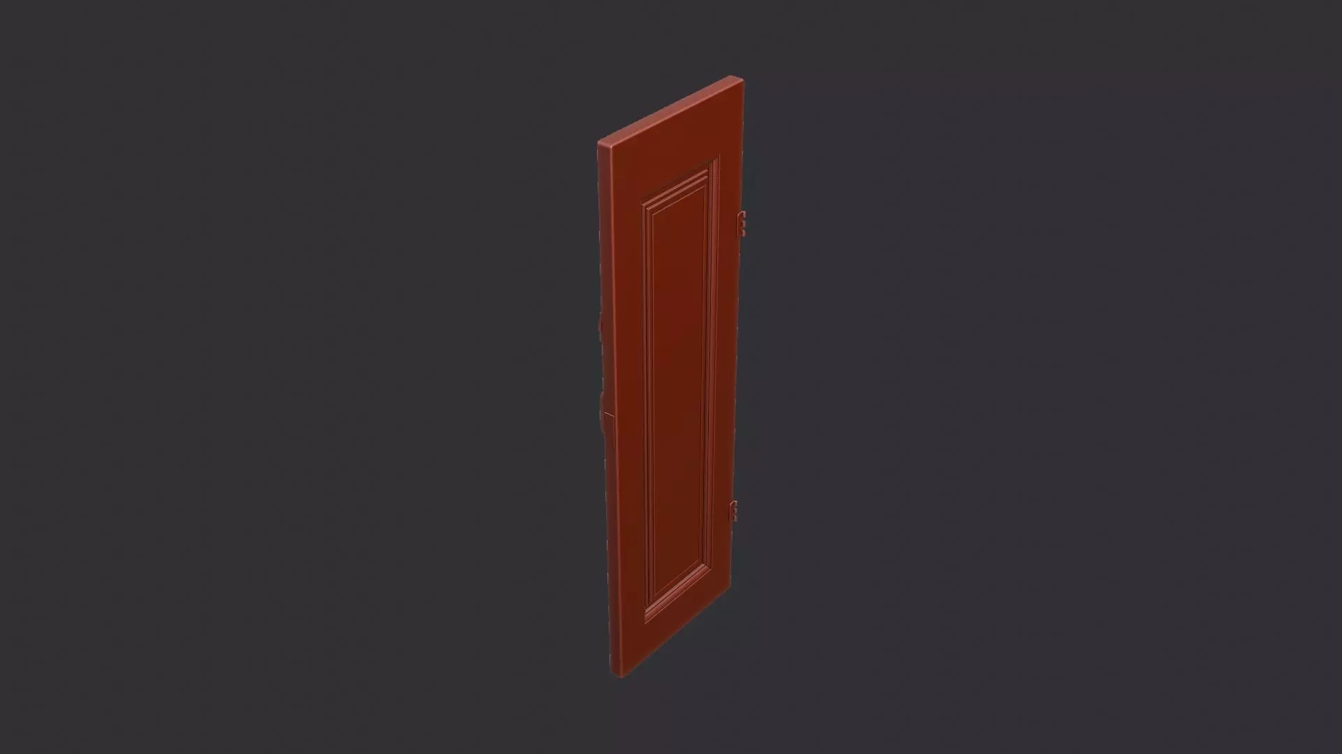Wooden Ornate Panel Door Left Low-poly 3D model_6