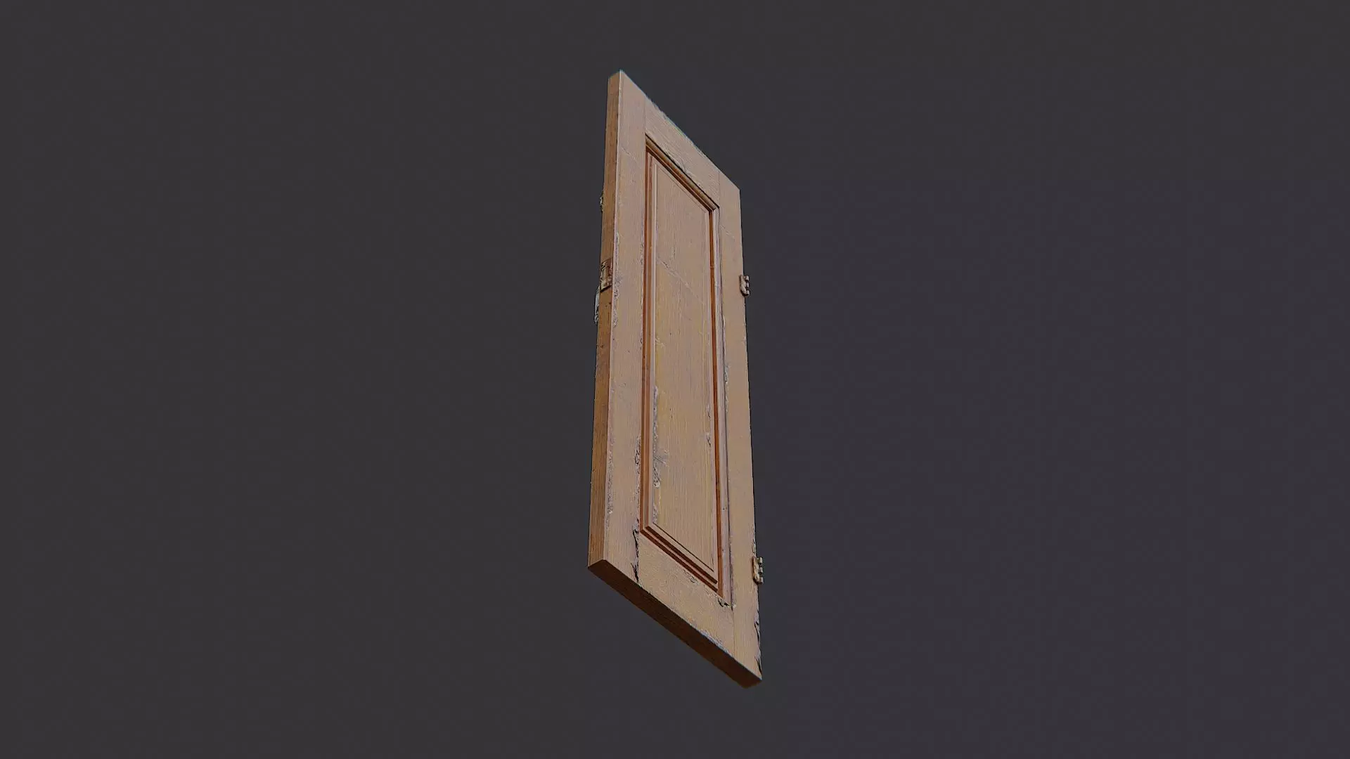 Wooden Ornate Panel Door Left Low-poly 3D model_5