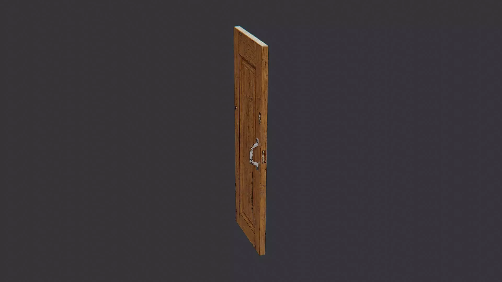 Wooden Ornate Panel Door Left Low-poly 3D model_1
