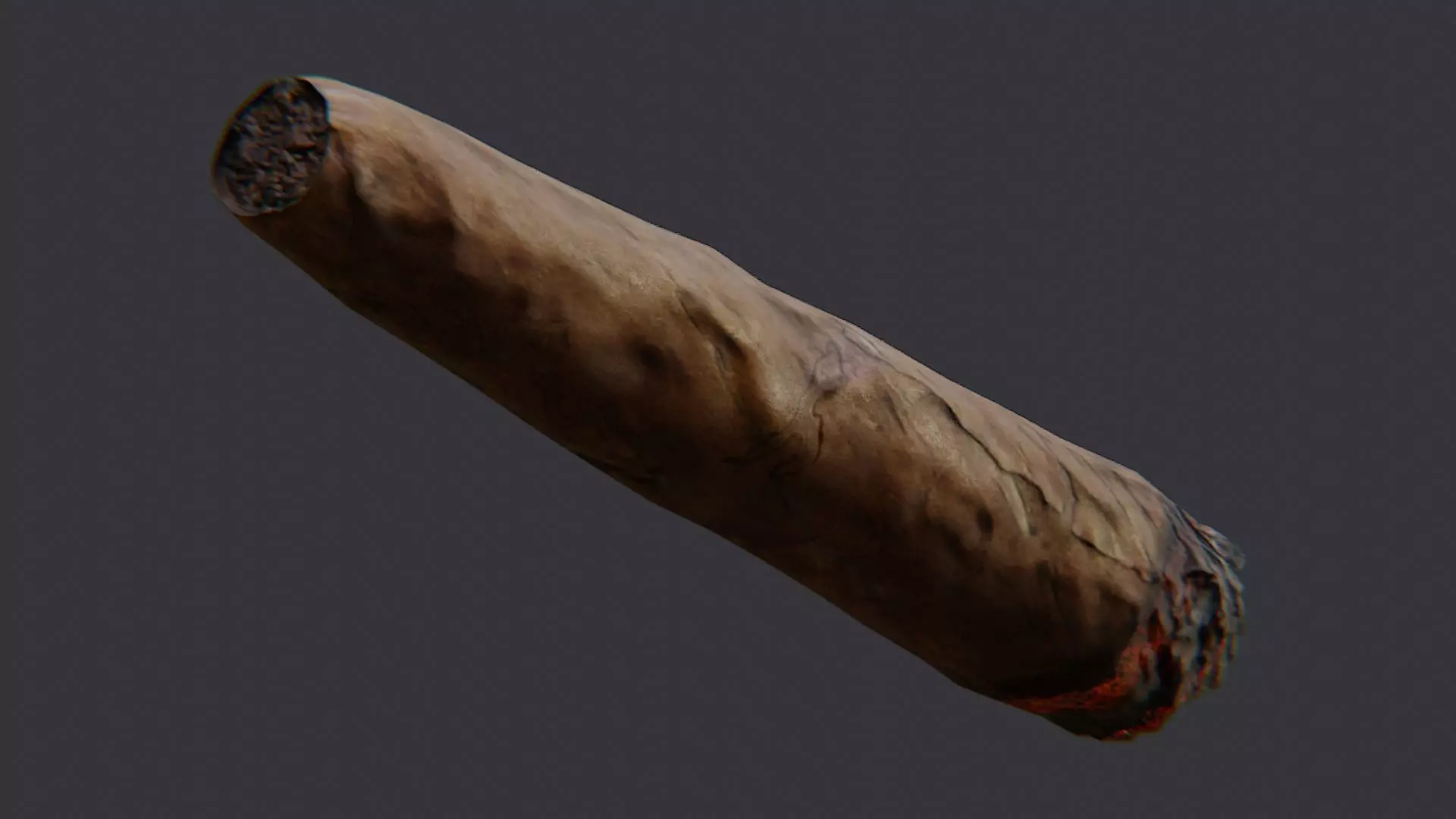 Brown Wood Blunt Baton Low-poly 3D model_5