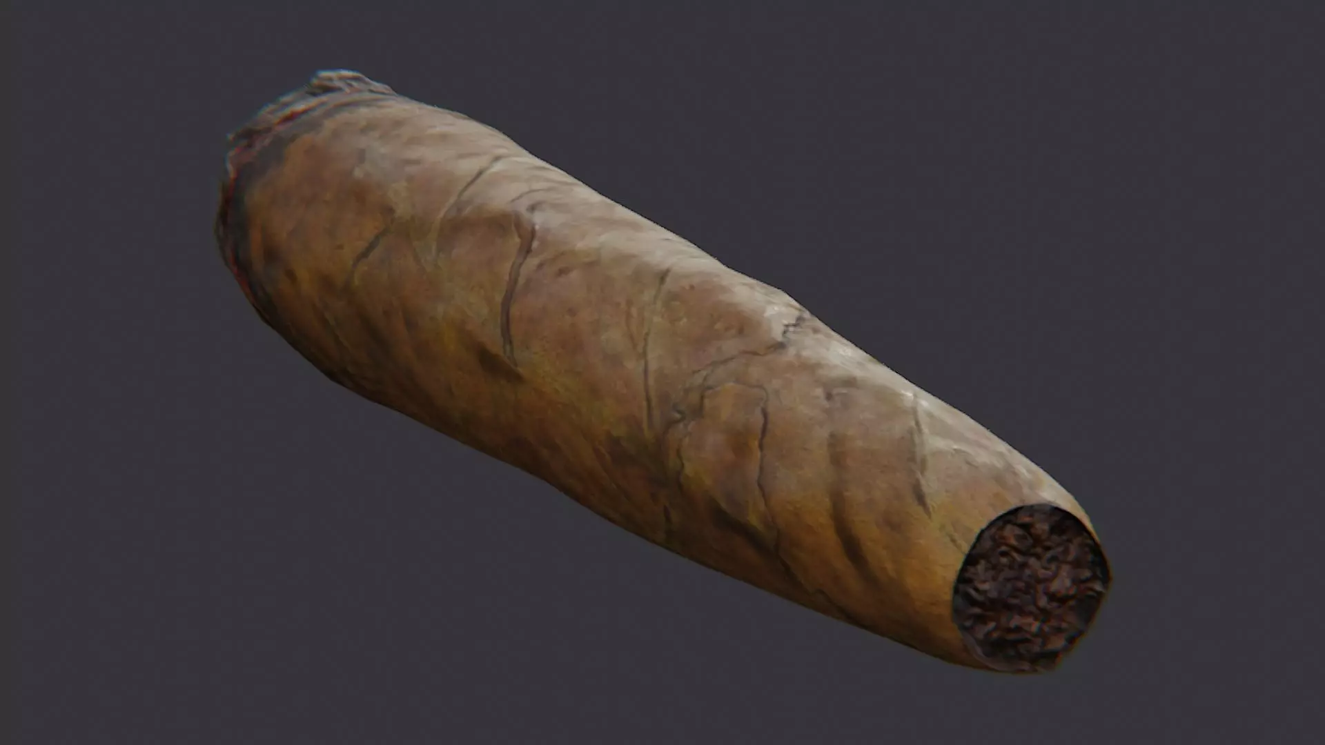 Brown Wood Blunt Baton Low-poly 3D model_1