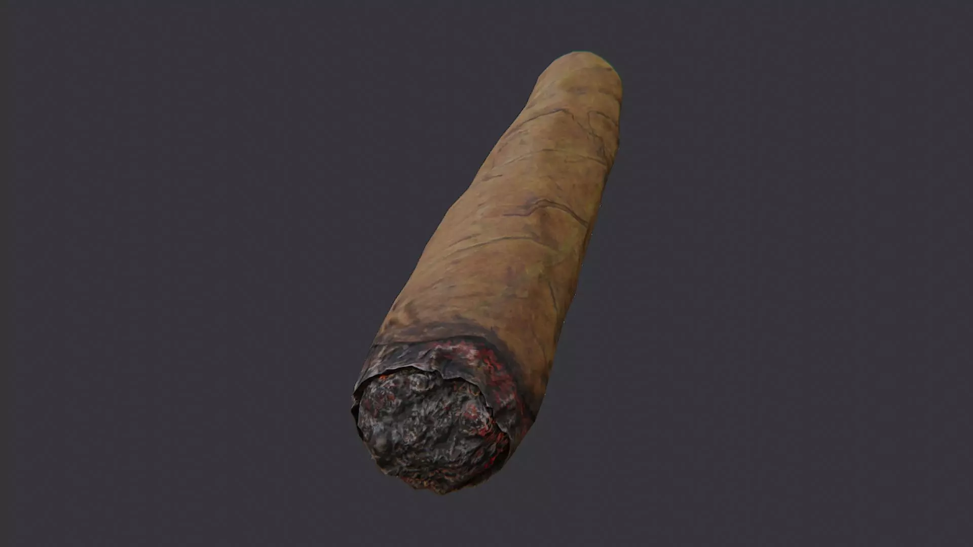 Brown Wood Blunt Baton Low-poly 3D model_3