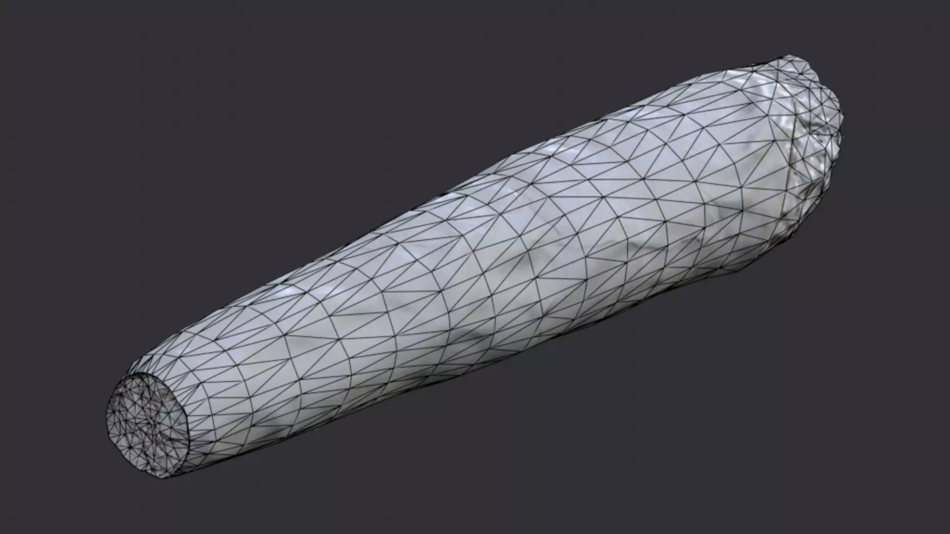 Brown Wood Blunt Baton Low-poly 3D model_7