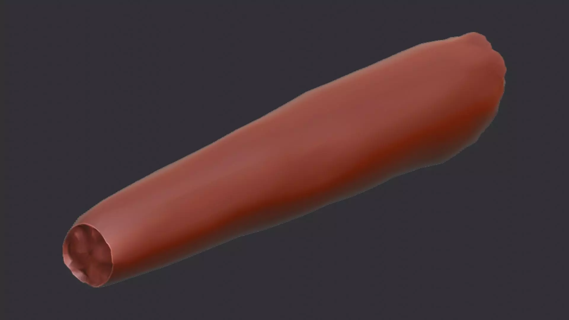 Brown Wood Blunt Baton Low-poly 3D model_6