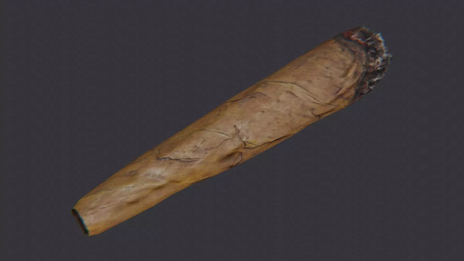 Brown Wood Blunt Baton Low-poly 3D model_4