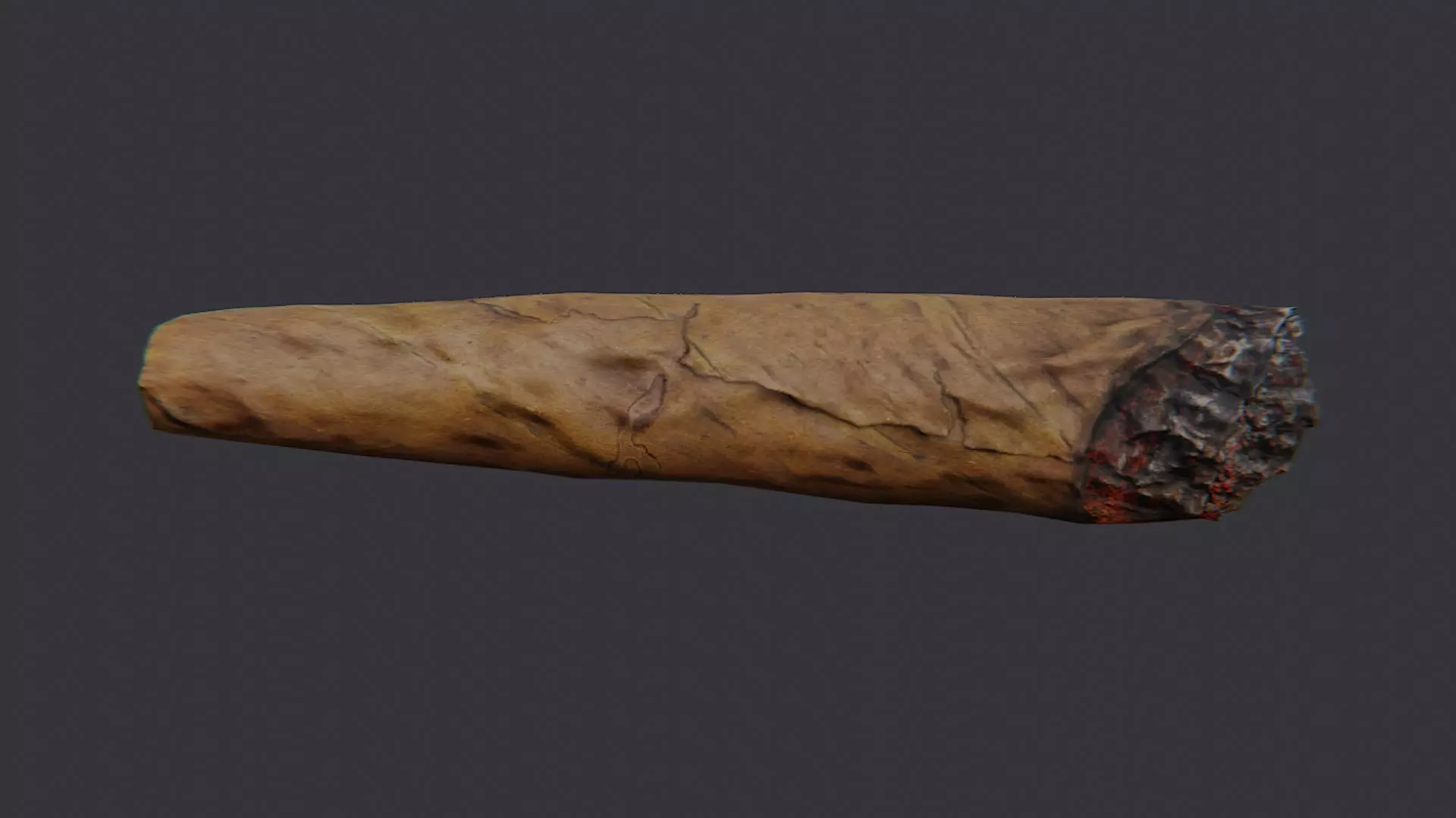 Brown Wood Blunt Baton Low-poly 3D model_2