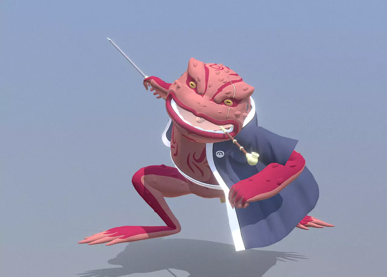 GAMABUNTA Wild frog Triple Slash Fbx Png 3D model_2