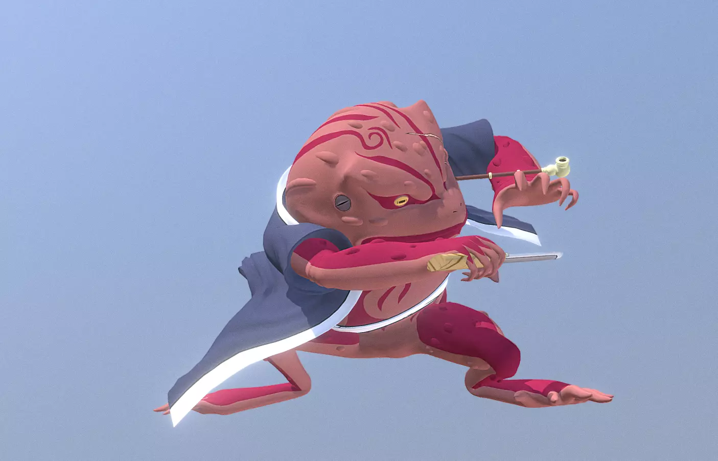 GAMABUNTA Wild frog Triple Slash Fbx Png 3D model_0