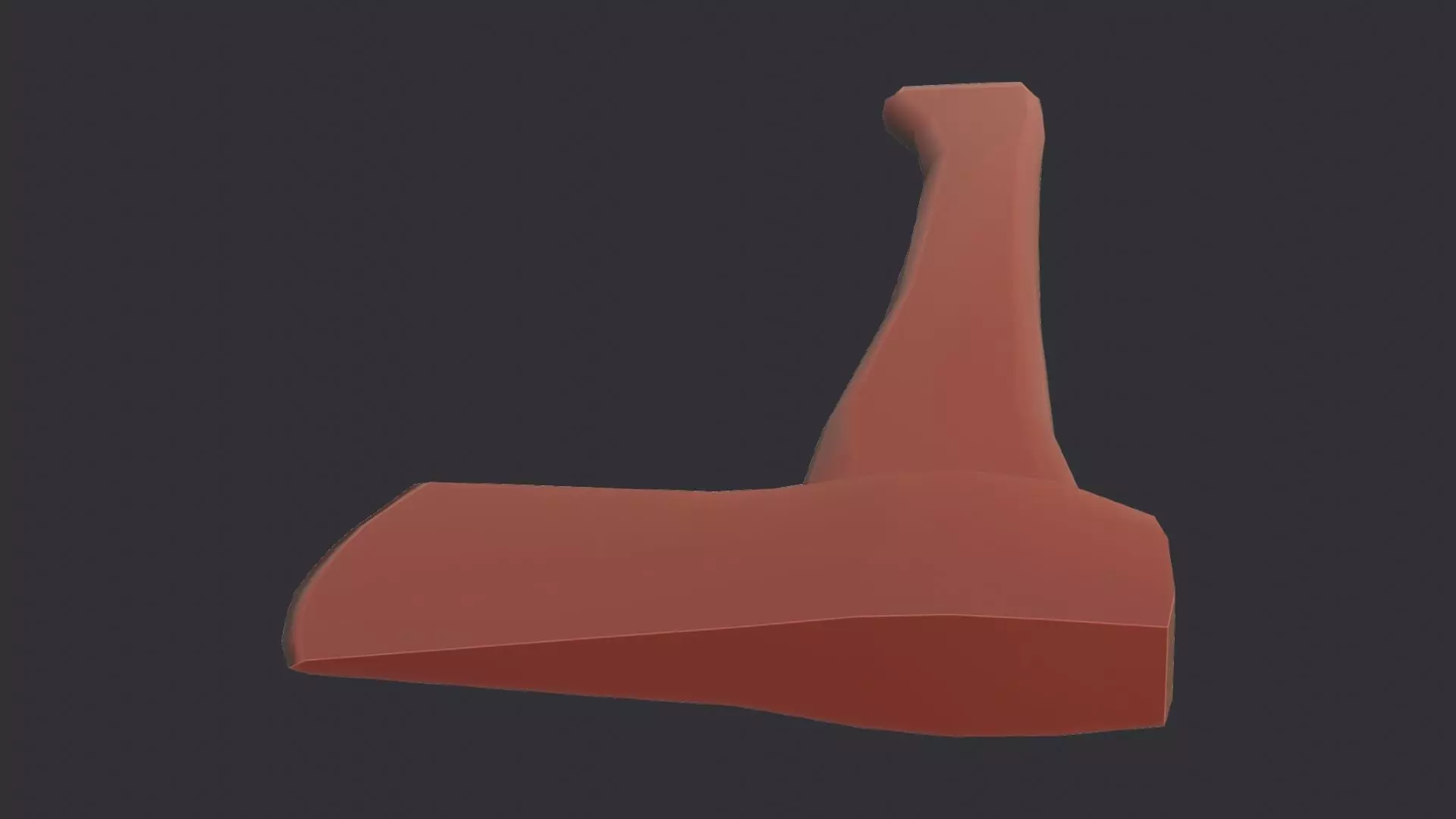 Wooden Hand Axe with Metal Head Low-poly 3D model_6