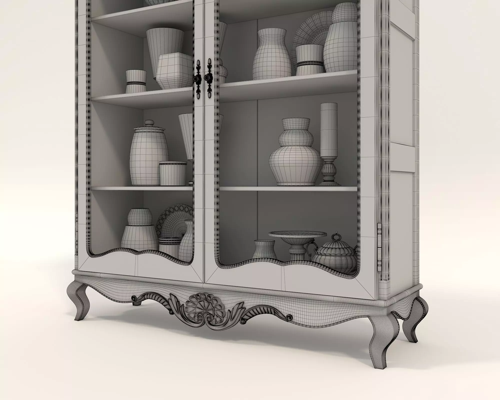 Classic Display Cabinet and Decoration 9 3D model_10
