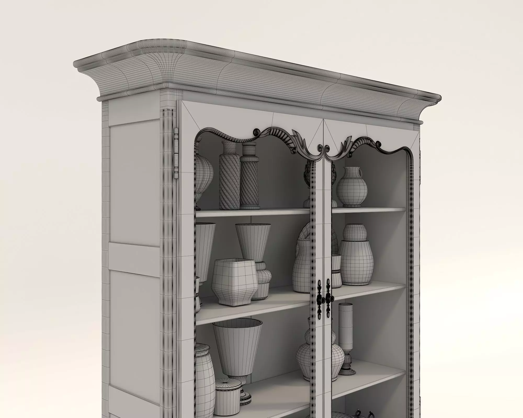 Classic Display Cabinet and Decoration 9 3D model_9