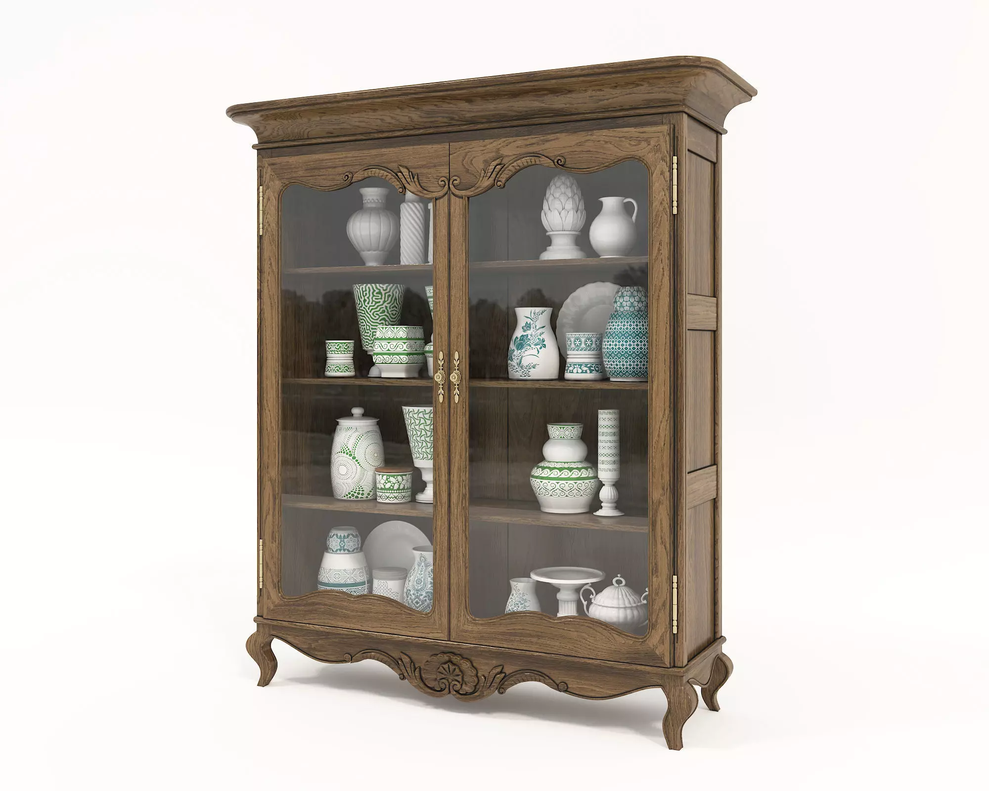 Classic Display Cabinet and Decoration 9 3D model_1