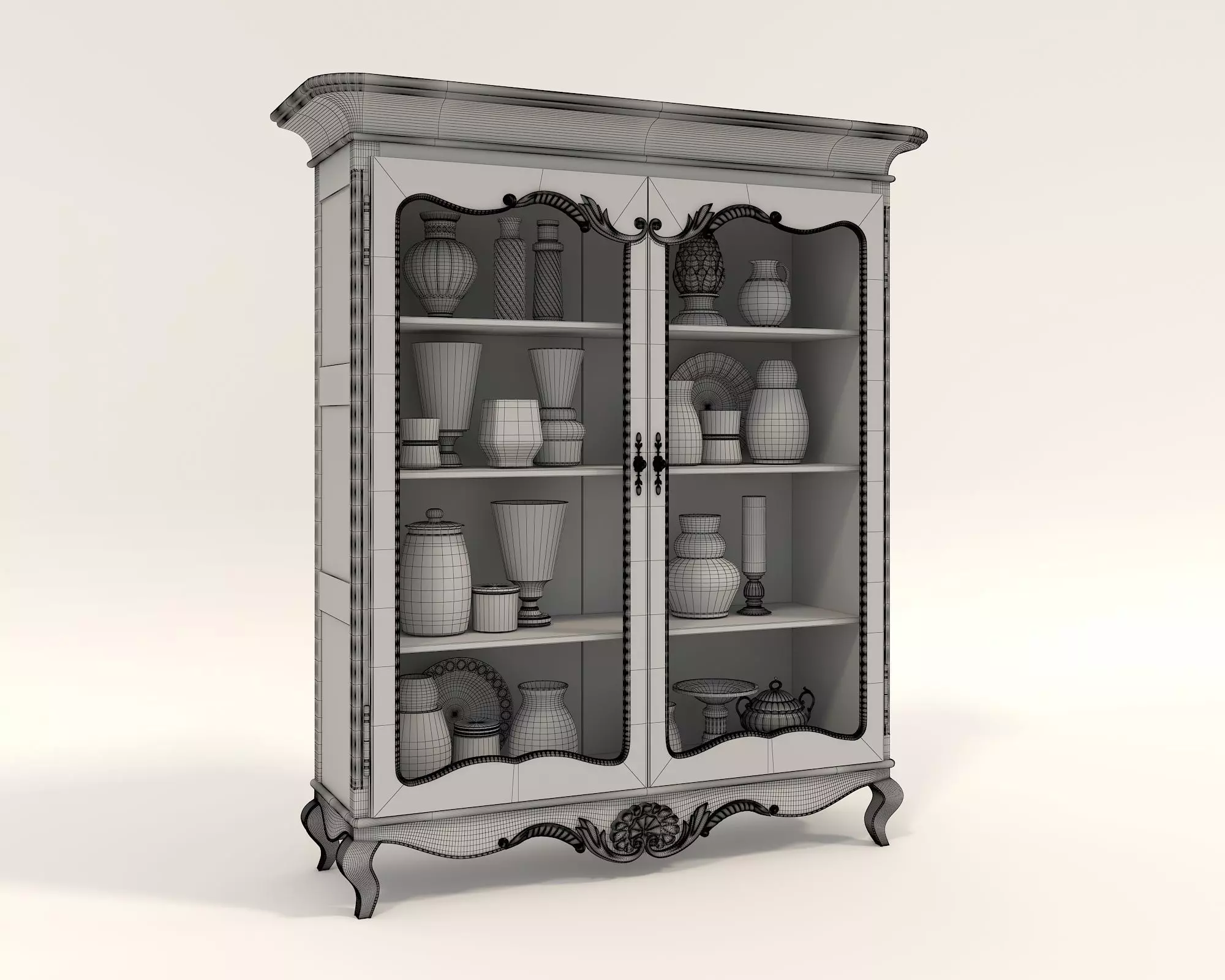 Classic Display Cabinet and Decoration 9 3D model_8