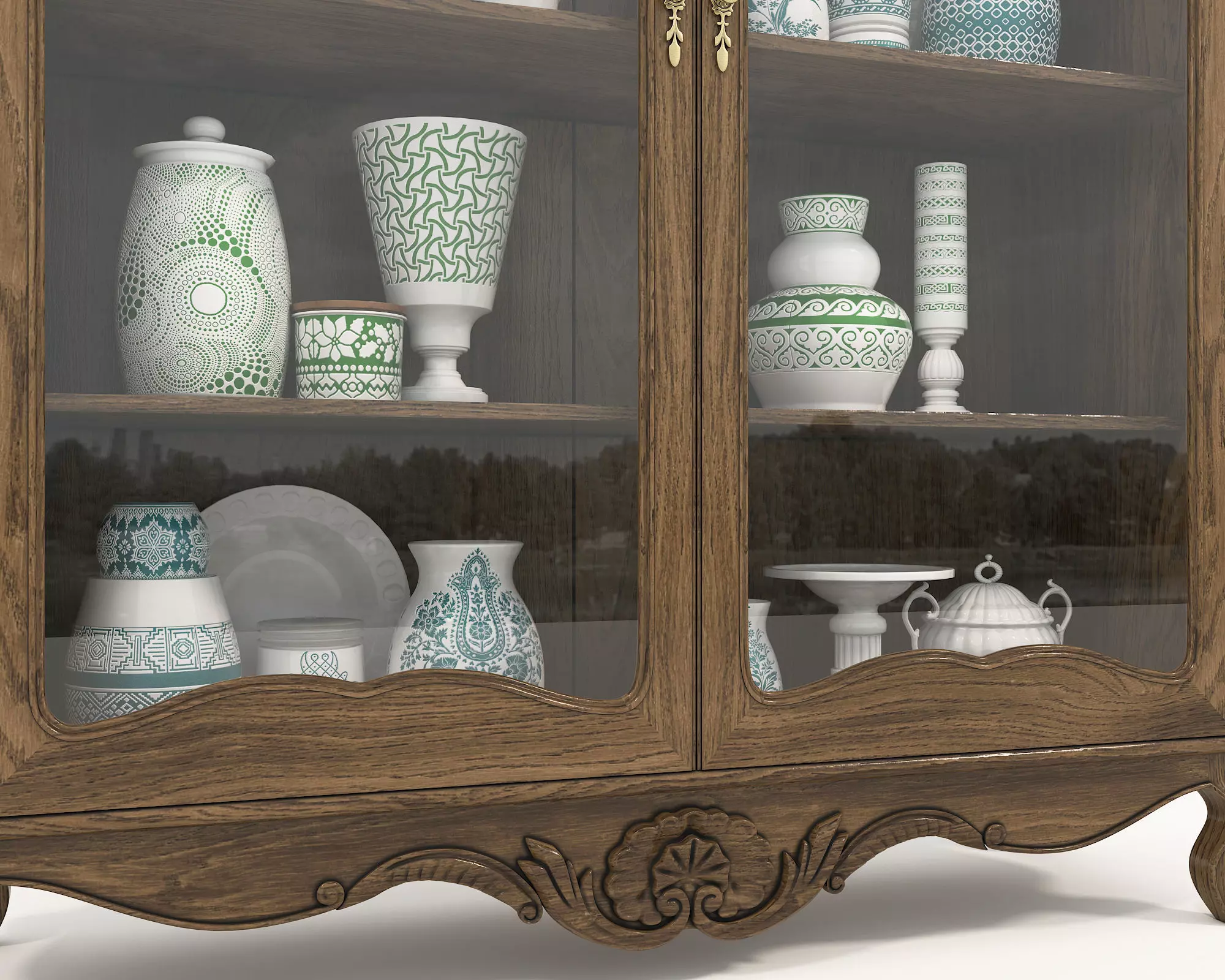 Classic Display Cabinet and Decoration 9 3D model_6