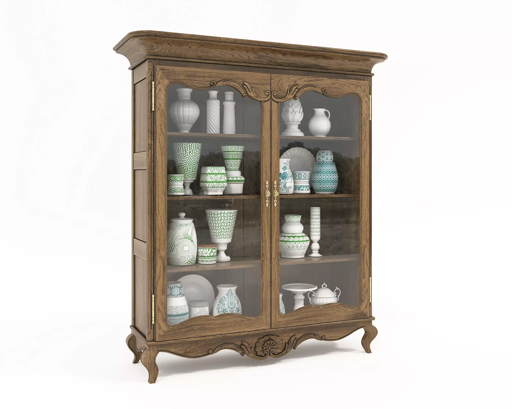 Classic Display Cabinet and Decoration 9 3D model_0