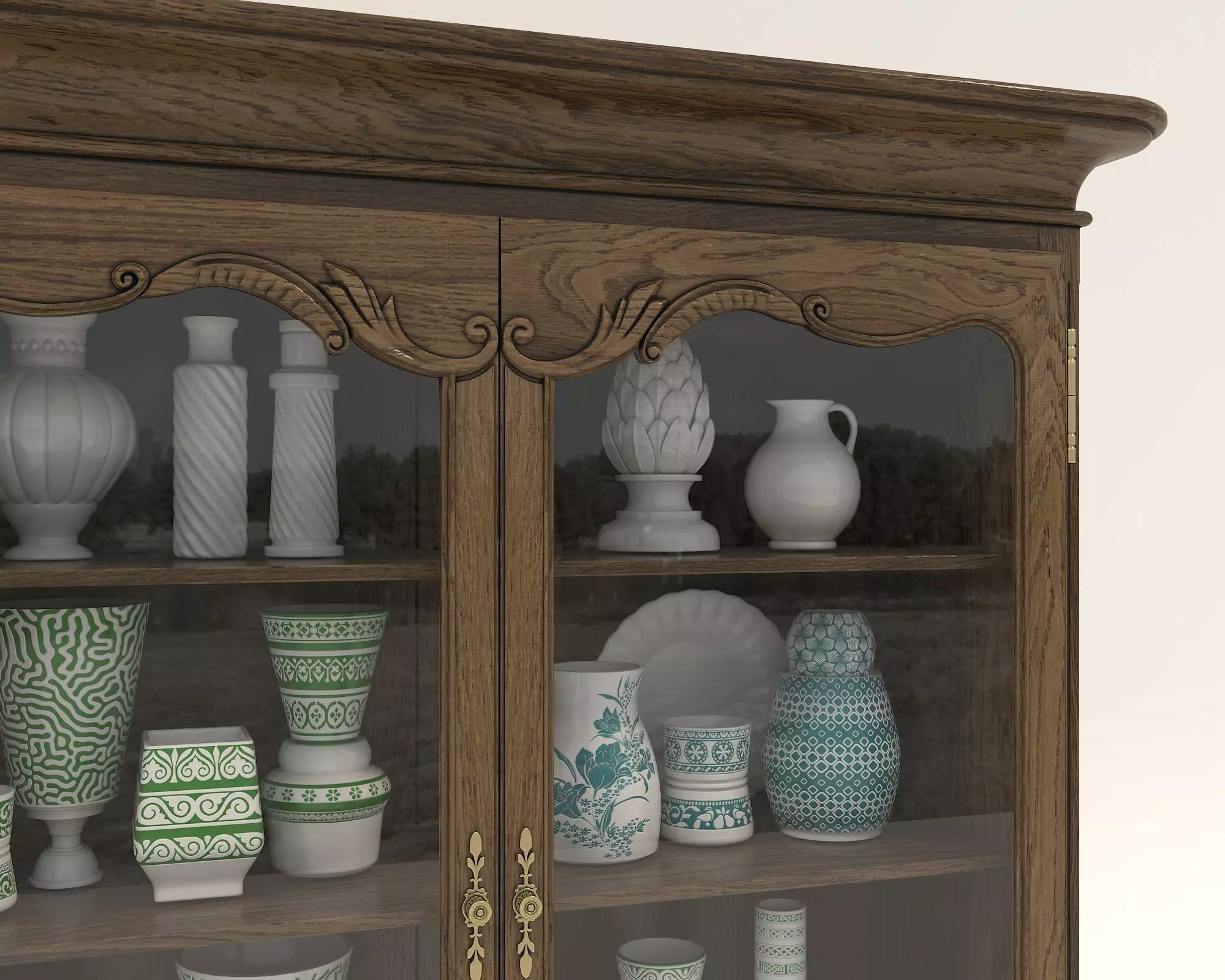 Classic Display Cabinet and Decoration 9 3D model_7