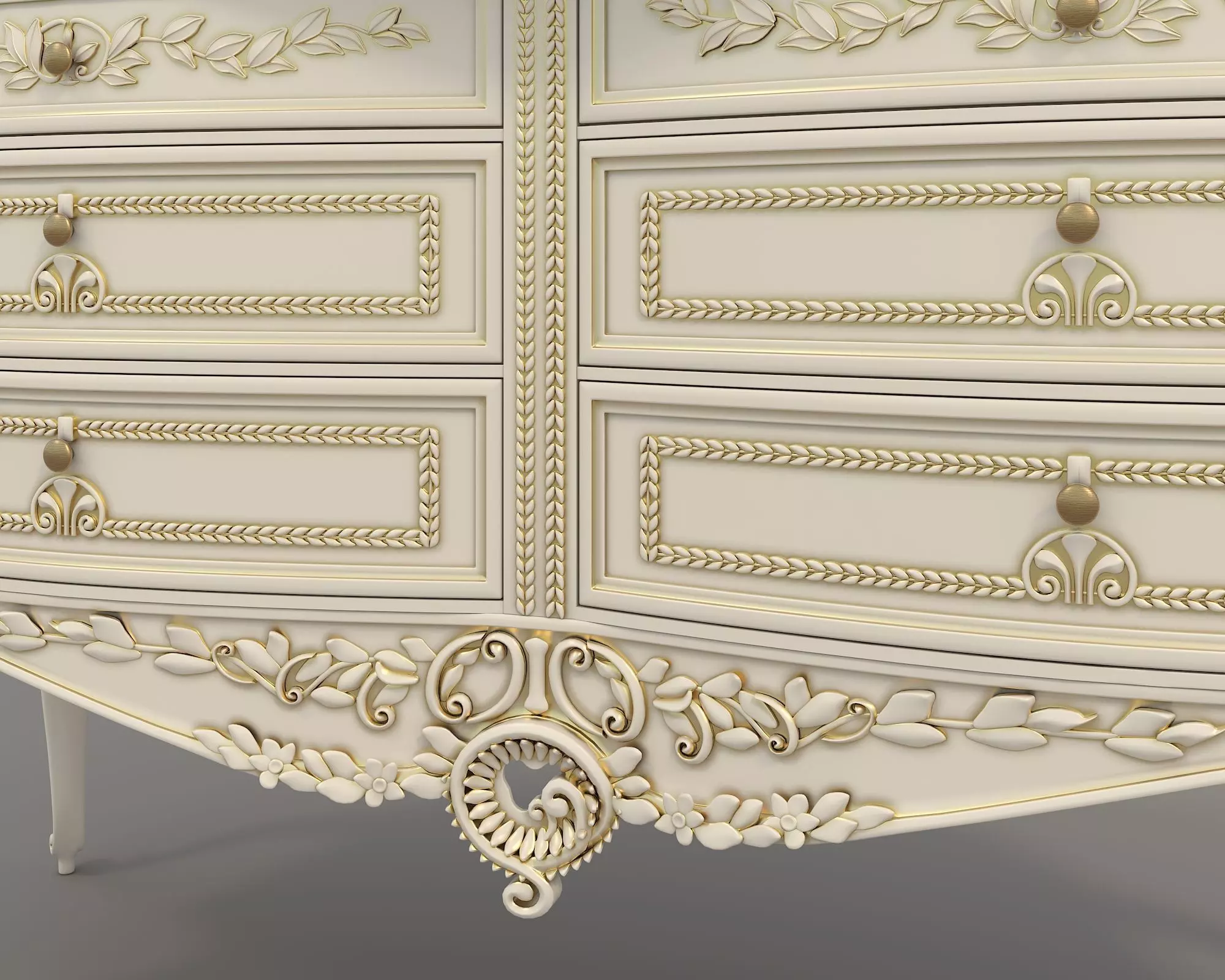 Classic European style Sideboard and Decoration 5 3D model_7