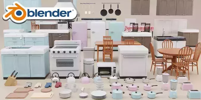 Stylized Kitchen Asset Collection