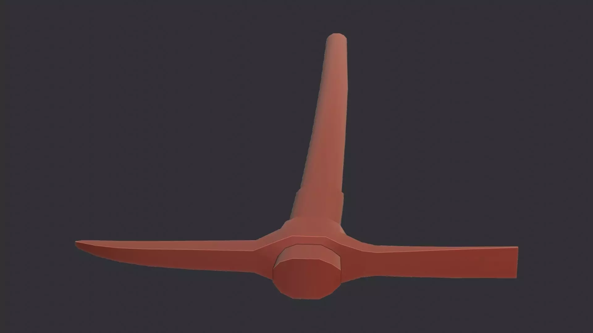 Wooden Handled Pickaxe Low-poly 3D model_6