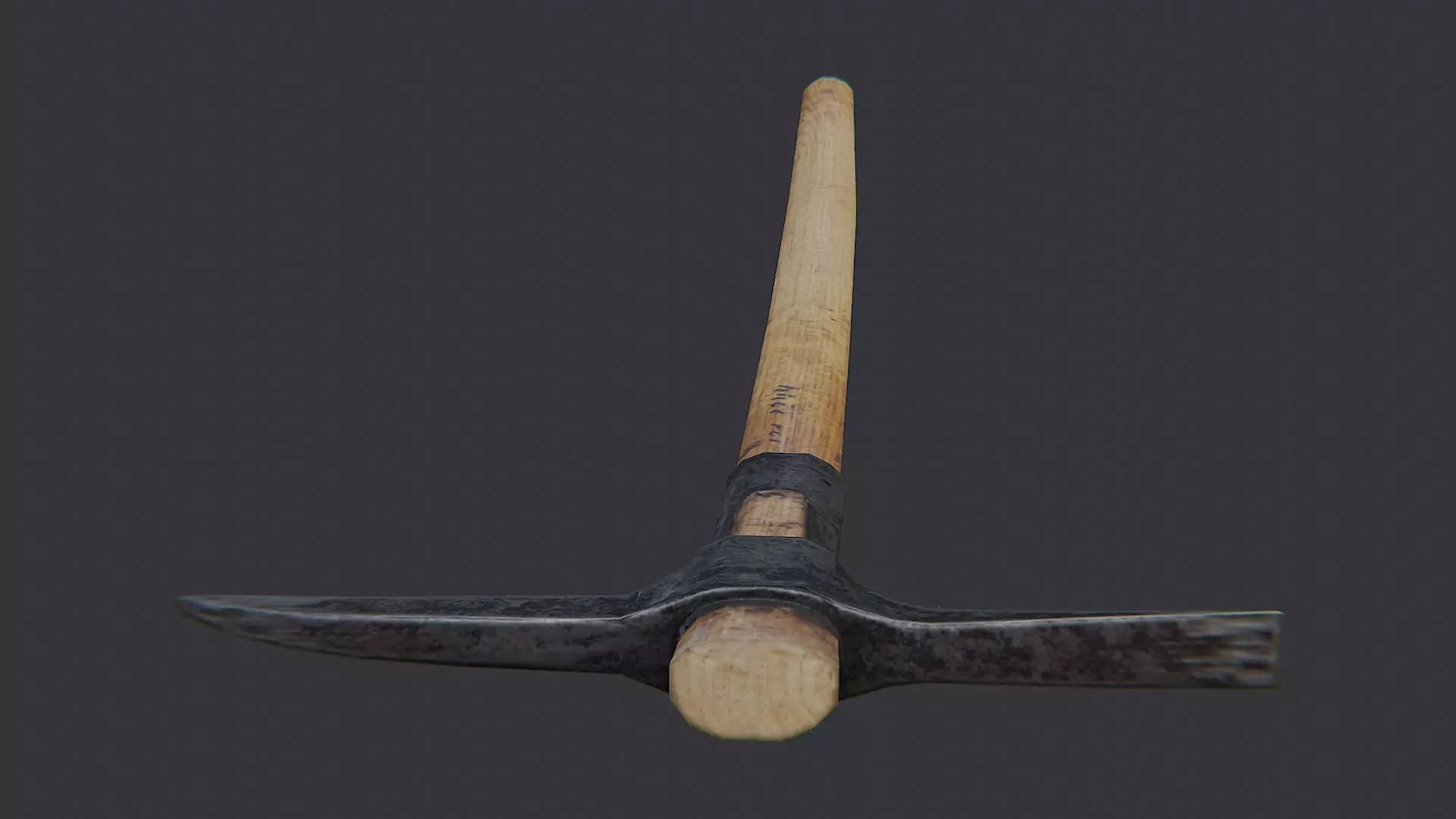 Wooden Handled Pickaxe Low-poly 3D model_0