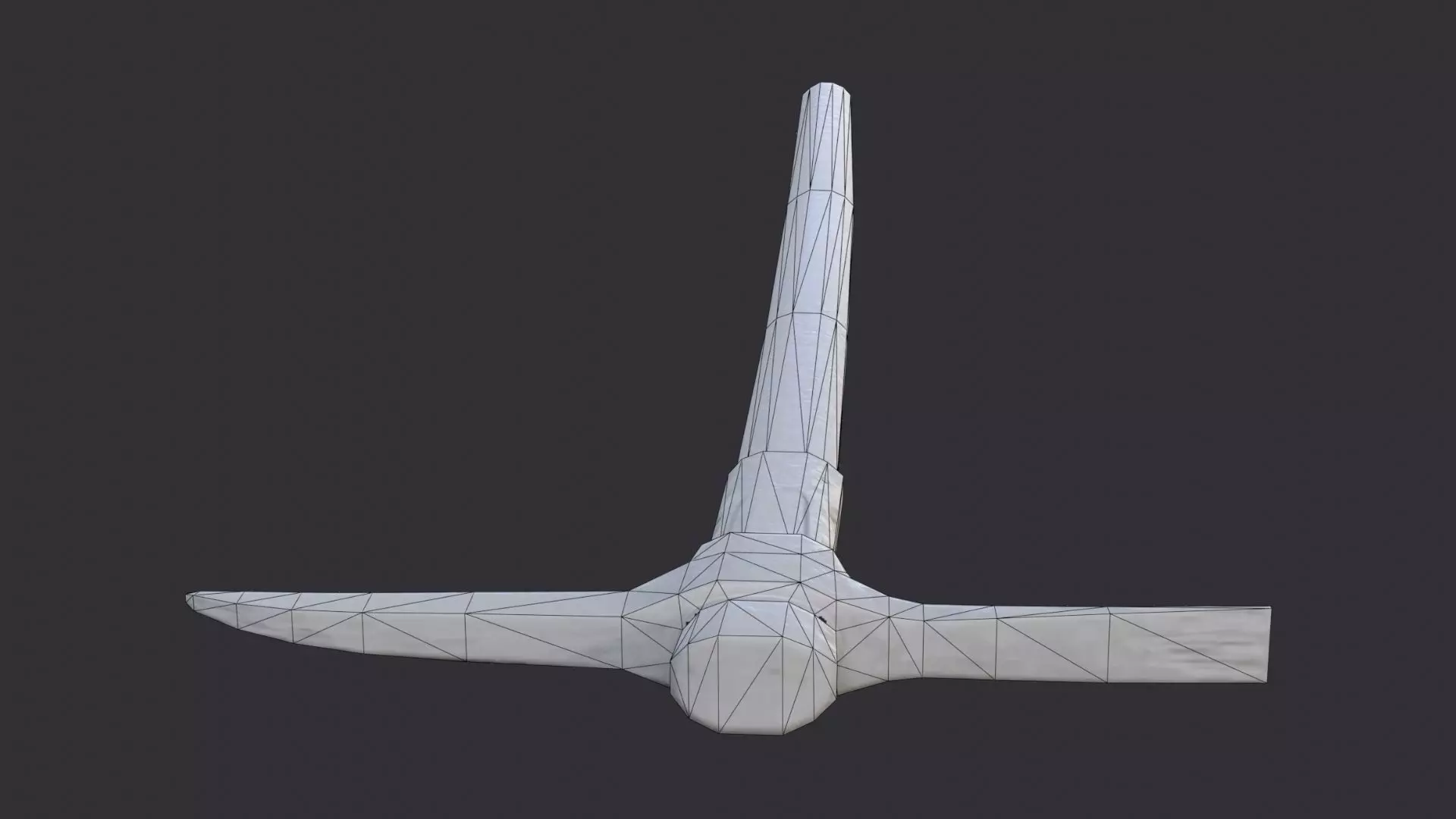 Wooden Handled Pickaxe Low-poly 3D model_7