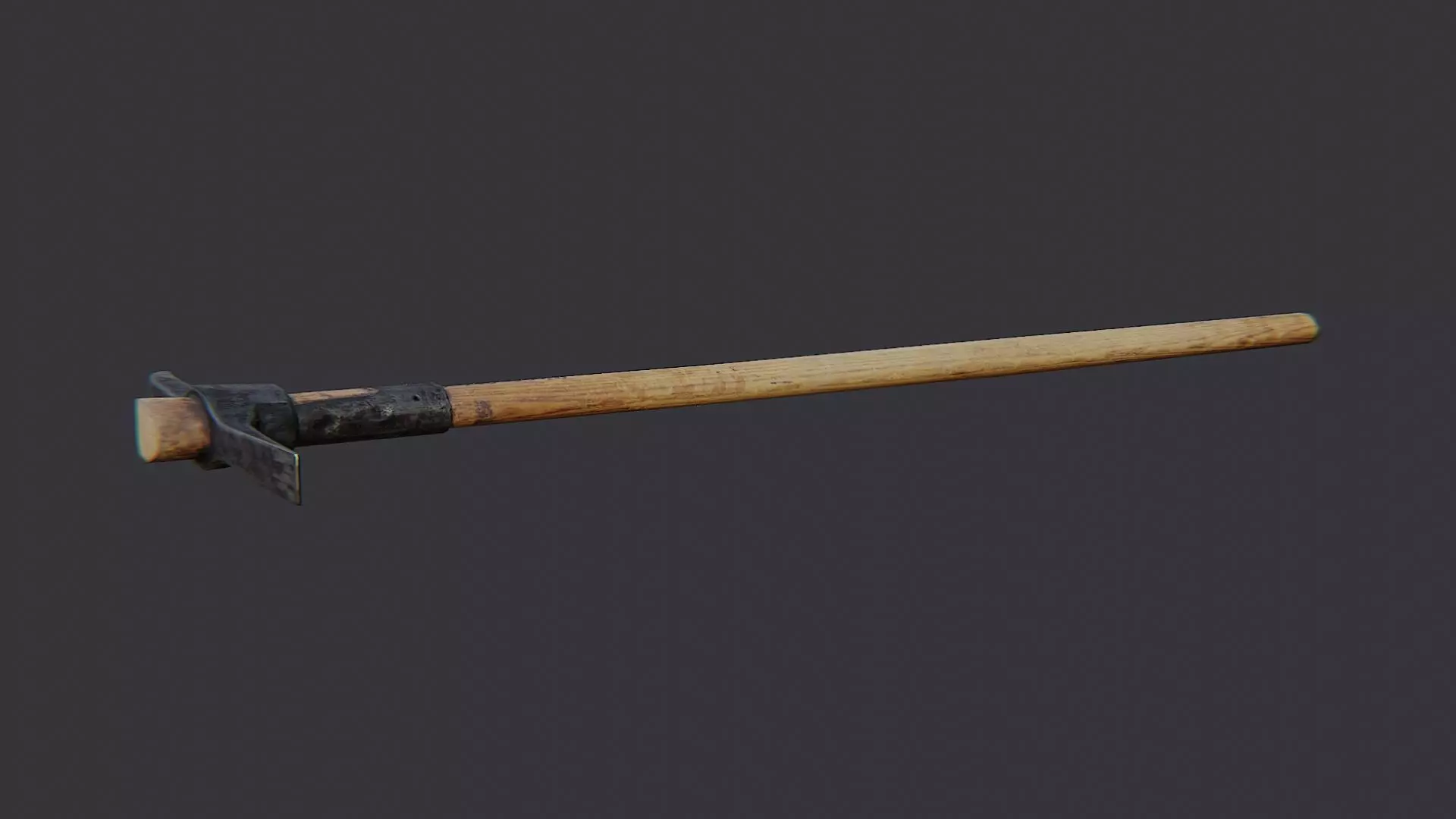 Wooden Handled Pickaxe Low-poly 3D model_2