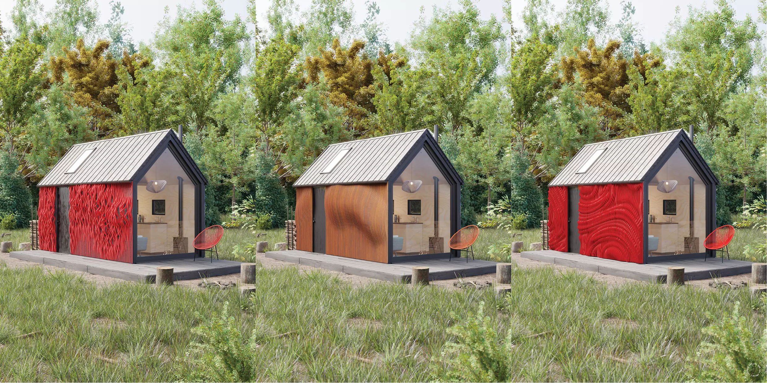 Parametric Walls Forest Cabin Bundle Free 3D model_0