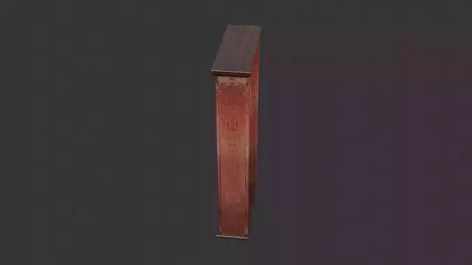 Ornate Wood Window Frame with Rusted Hinges