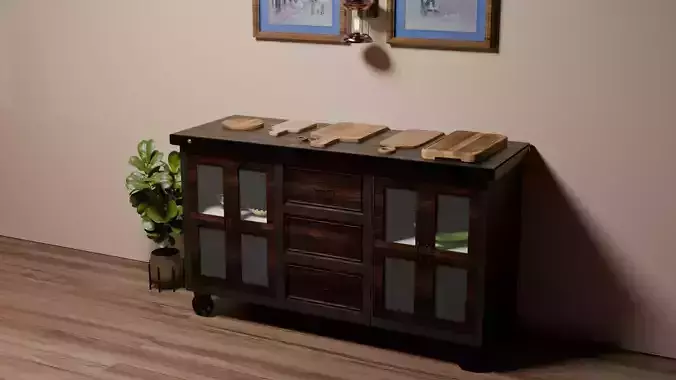 Industrial Sideboard With Wheels