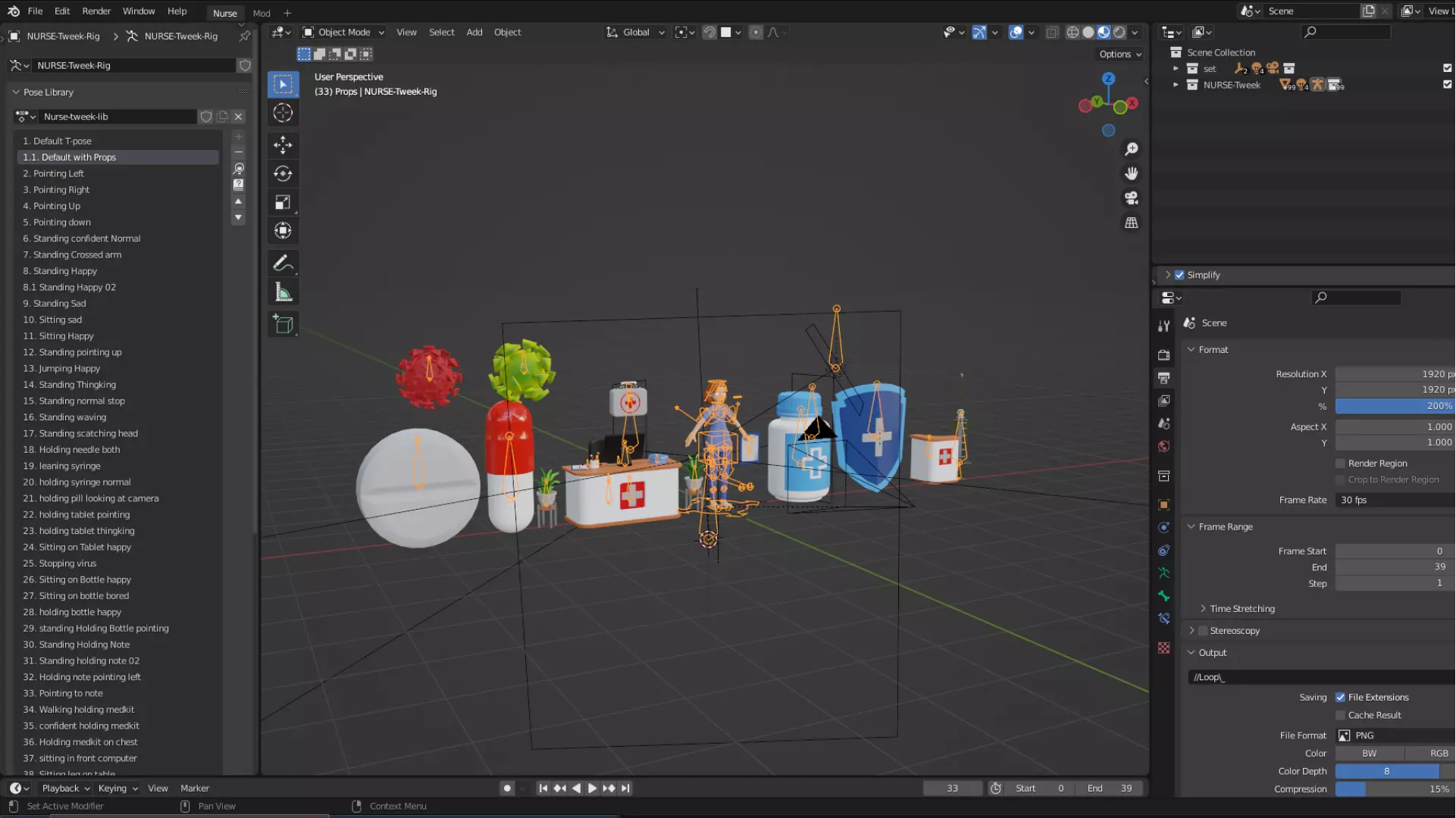 Nurse Cartoon Female Character Illustration Free low-poly 3D model_2