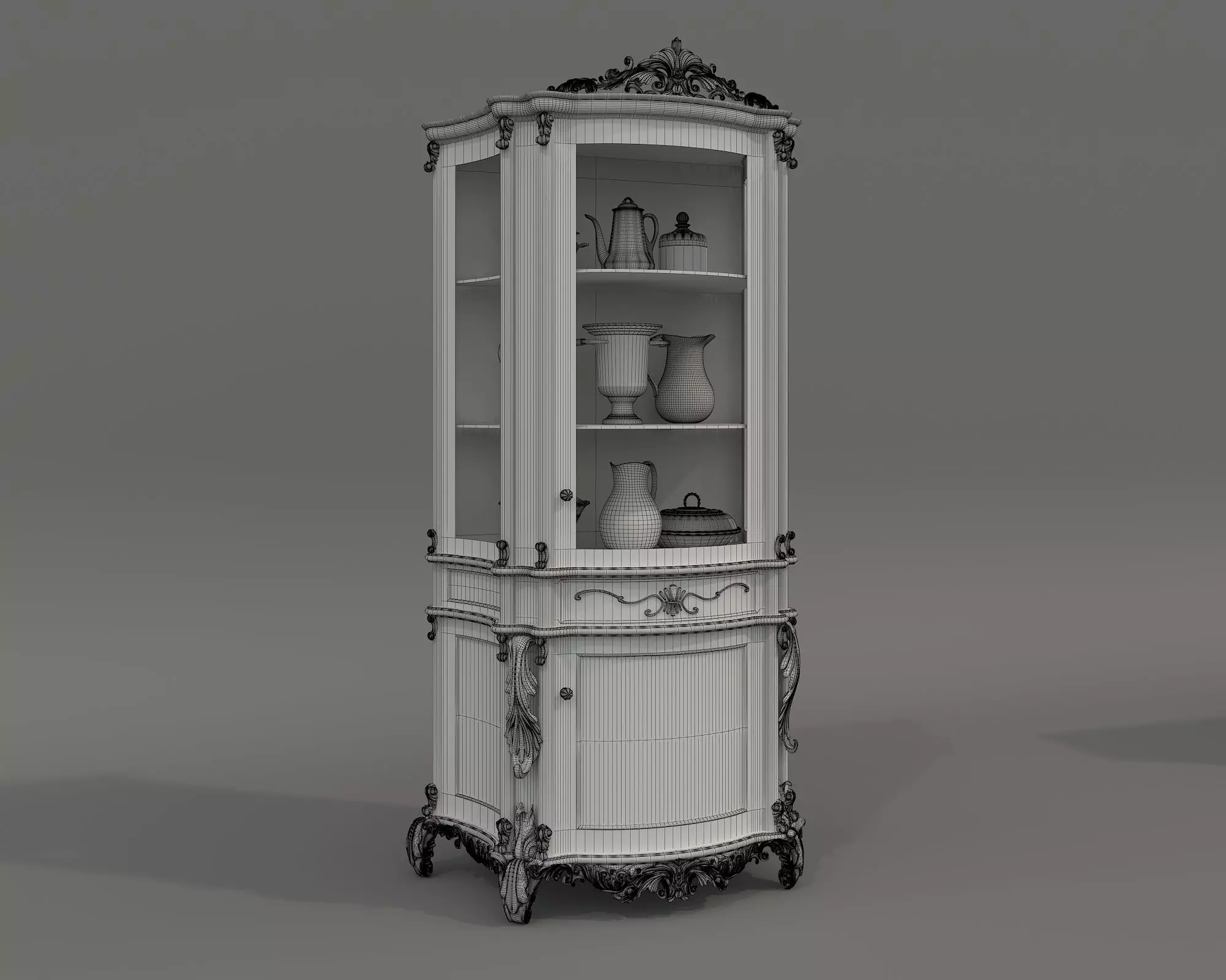 Classic European style Cabinet Collection 11 3D model_9