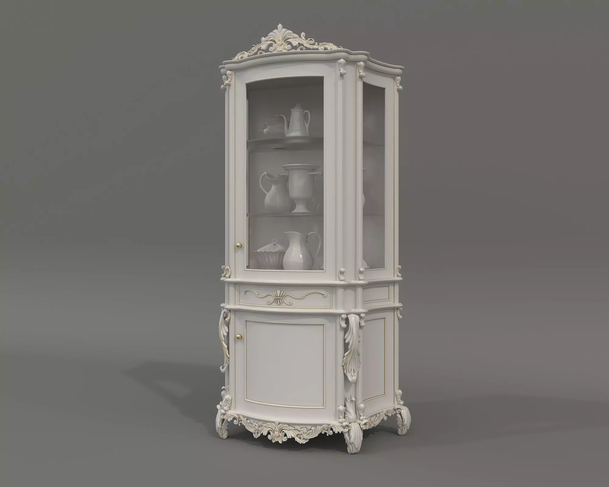 Classic European style Cabinet Collection 11 3D model_5