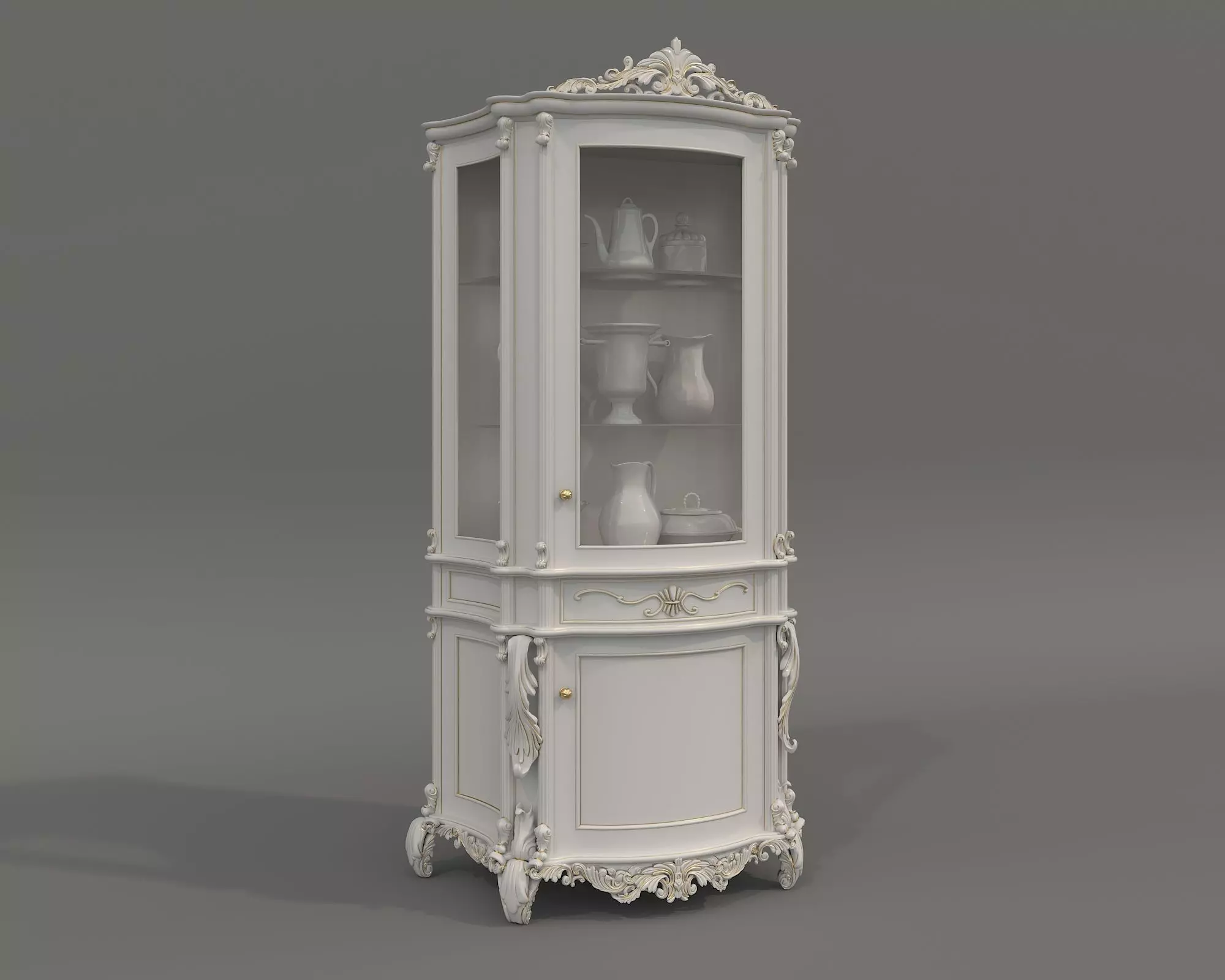 Classic European style Cabinet Collection 11 3D model_2